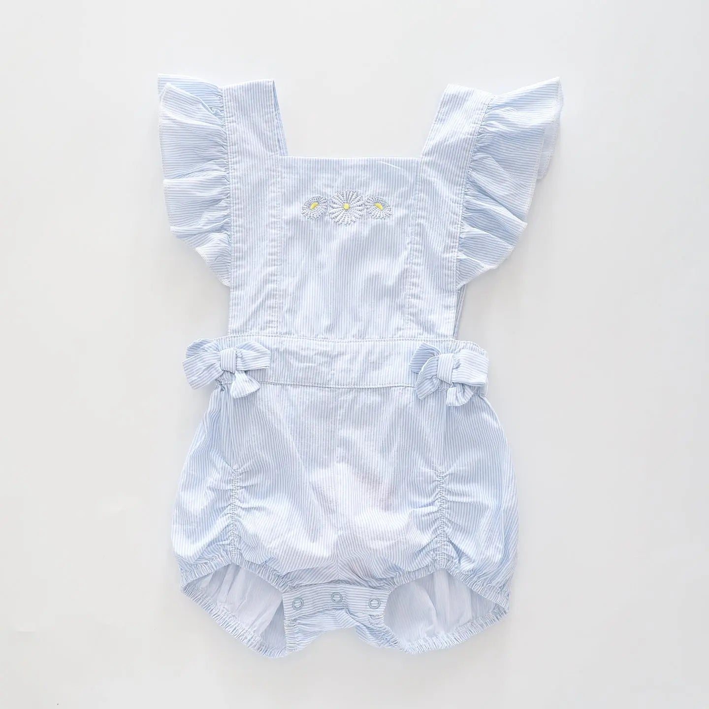Baby Blue Lazy Daisy Pinstripe Sunsuit Ollies Place