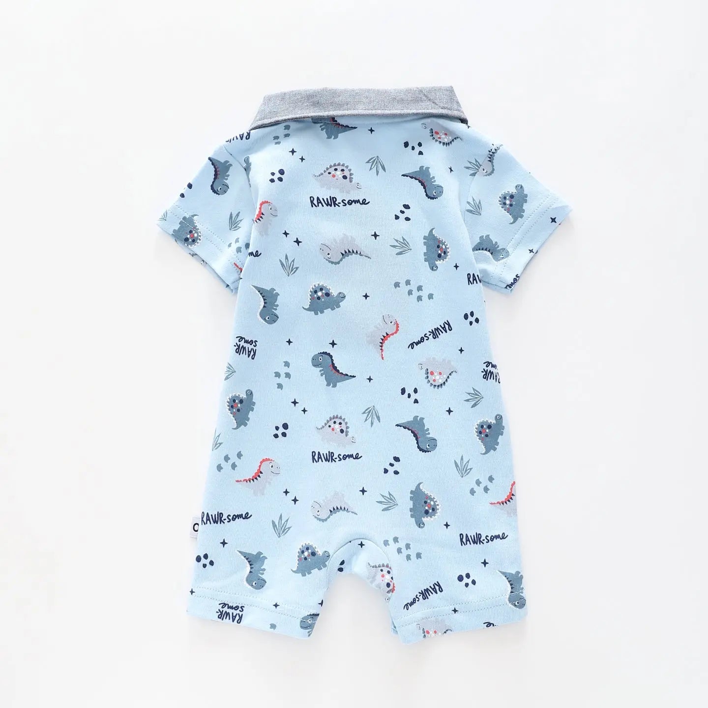 Baby Boys Blue Dino Romper Ollies Place