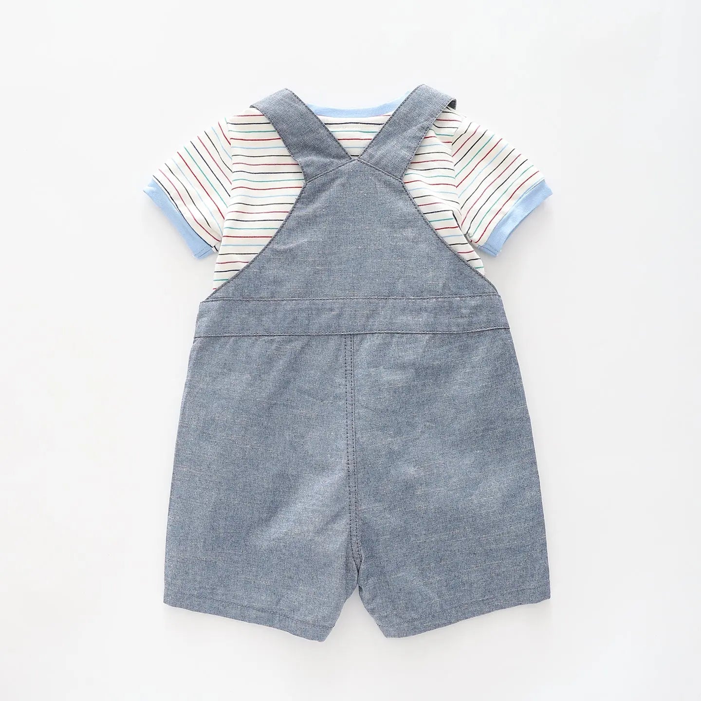Baby Boys Denim Dino Overalls 2 Piece Set Ollies Place
