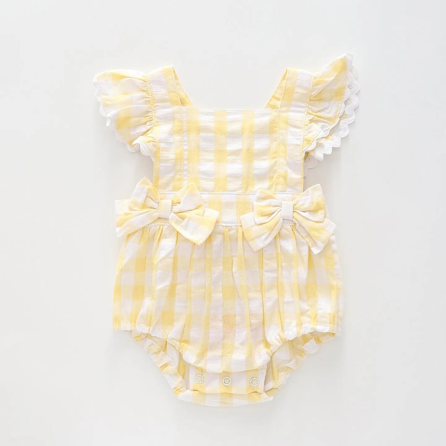 Baby Girls Yellow Gingham Sunsuit Romper Ollies Place