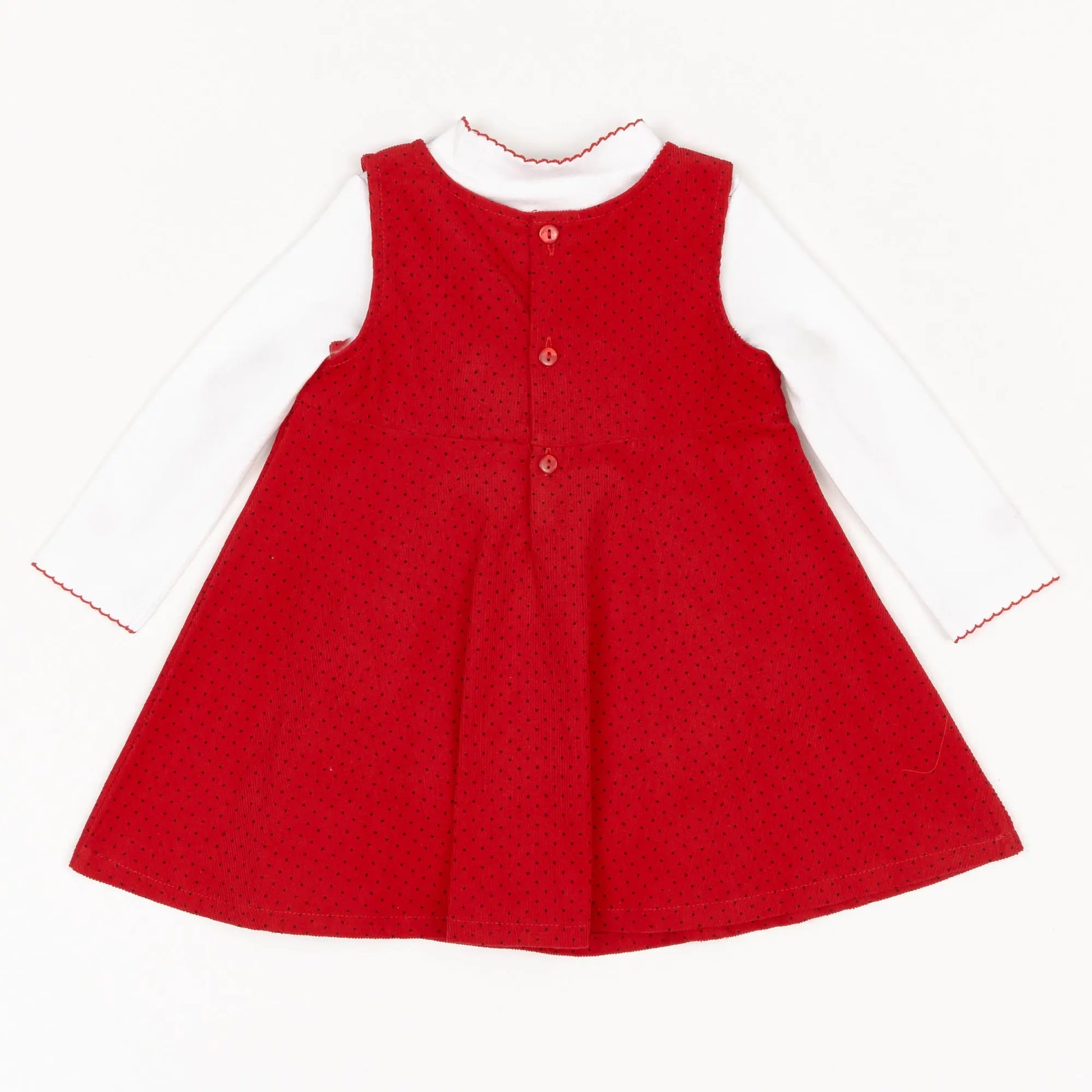 Baby Infant Girl Ladybug Cord Pinafore Dress Set Ollies Place