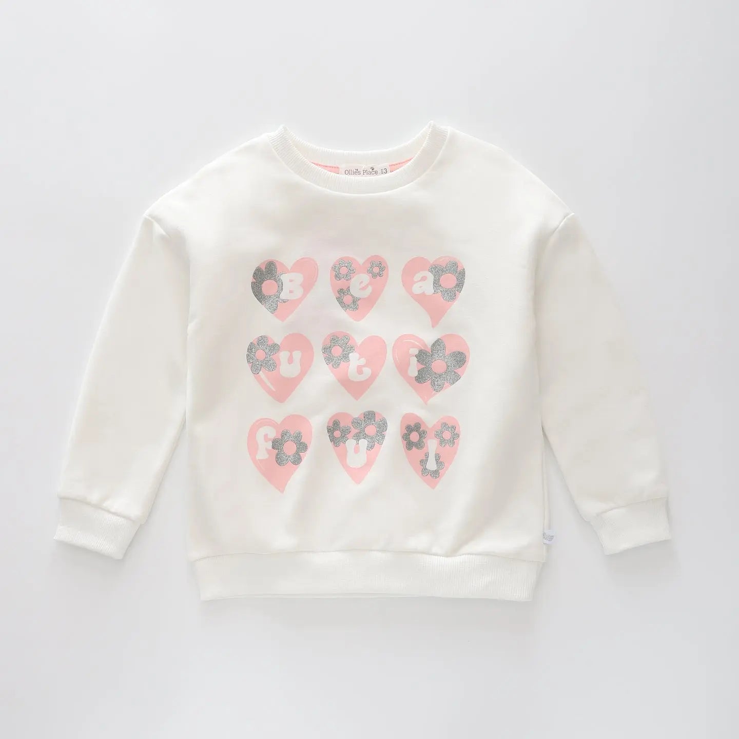 Beautiful Hearts Sweat Top Ollies Place