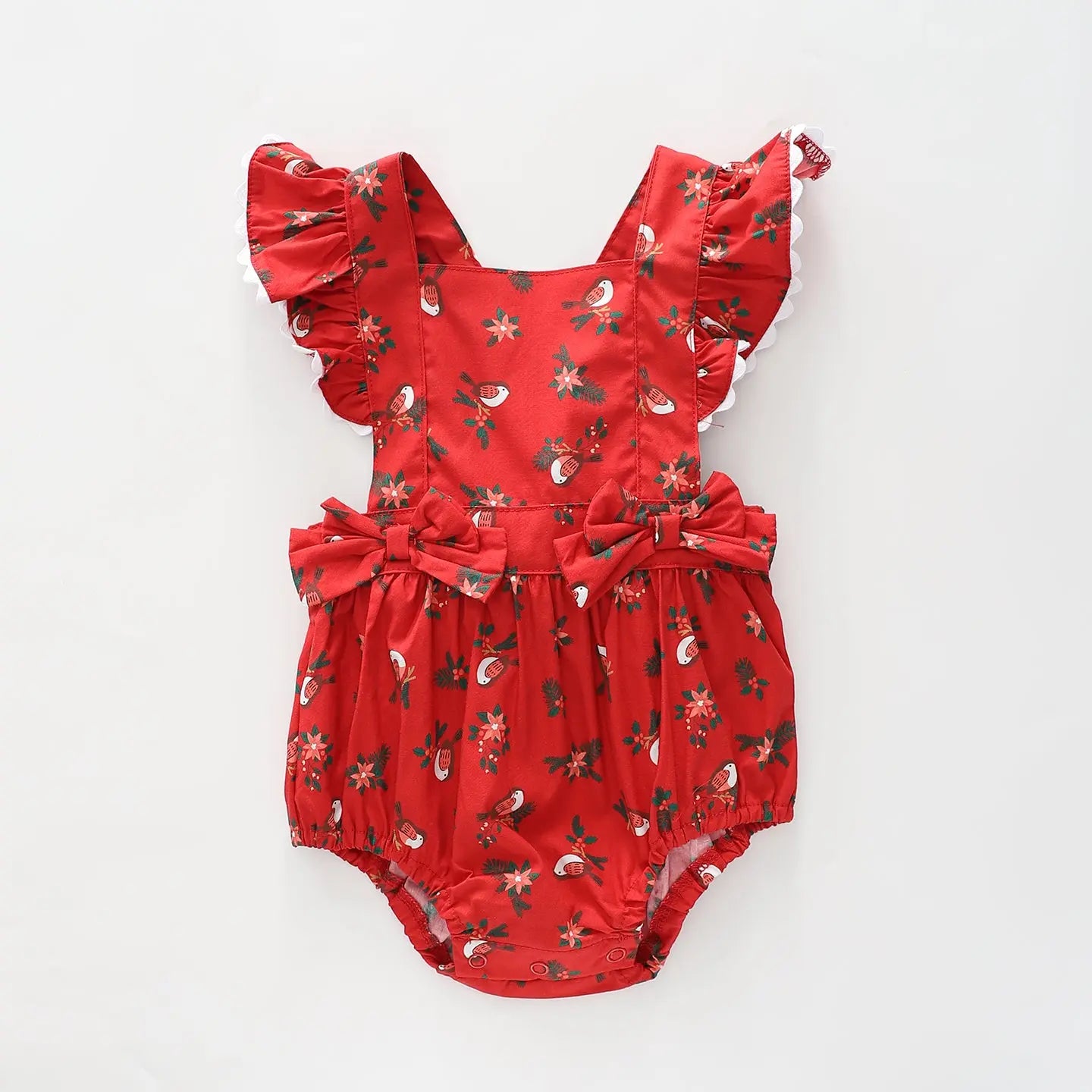 Bird & Holly Christmas Sunsuit Ollies Place