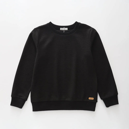 Black Textured LS Top Ollies Place