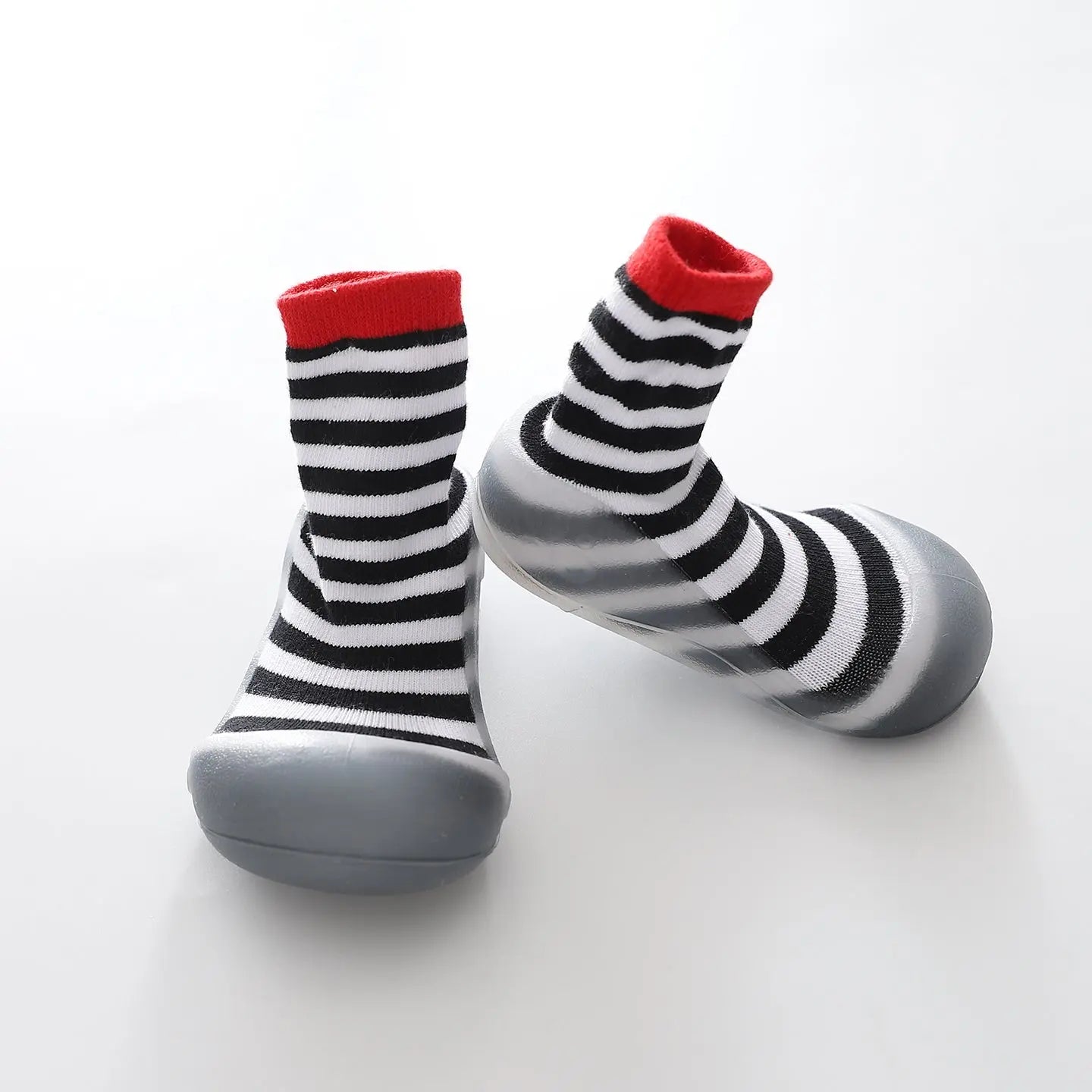 Black & White Stripe Grippy Socks Ollies Place