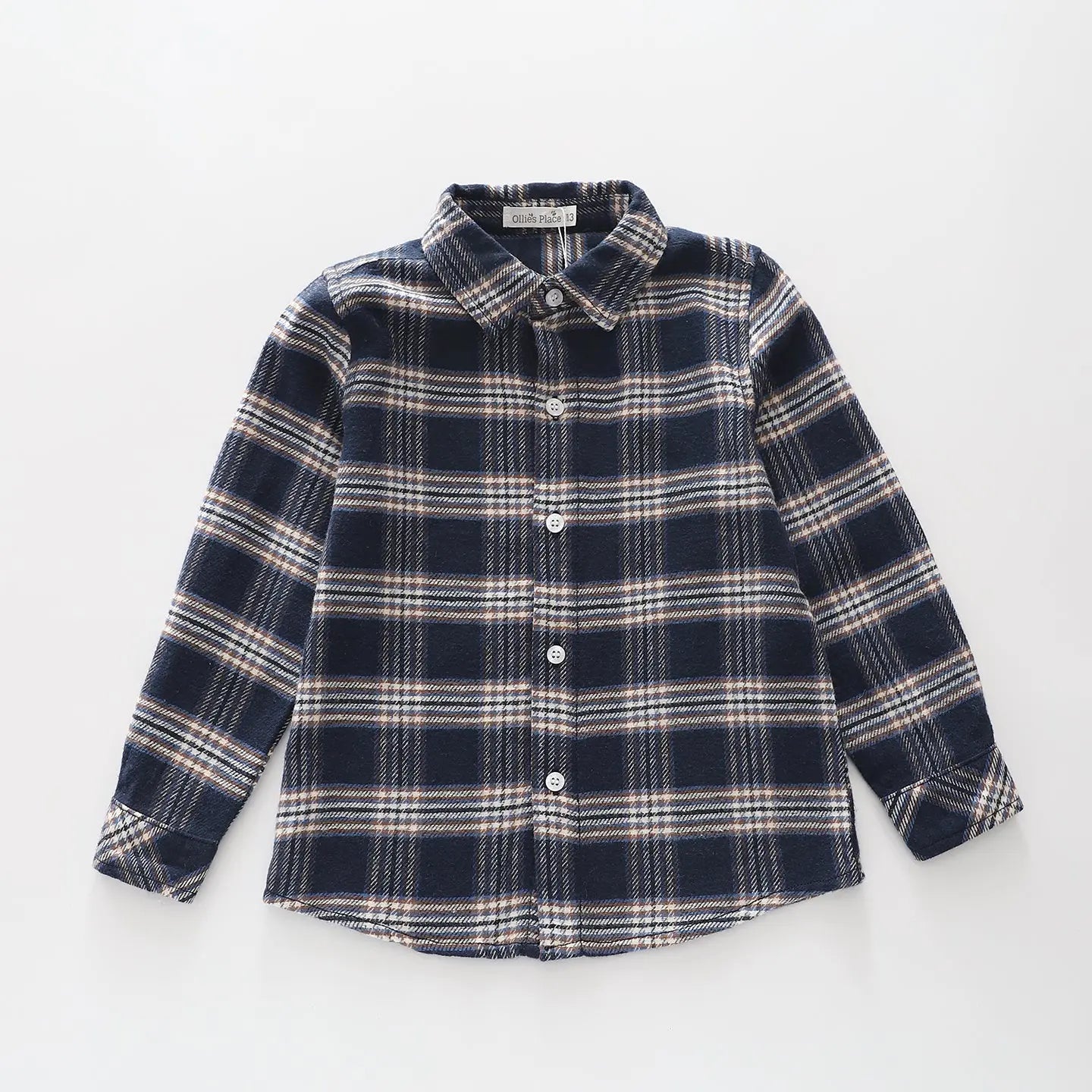 Blue Check Brushed Cotton Shirt Ollies Place