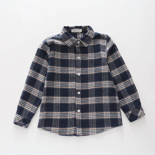 Blue Check Brushed Cotton Shirt Ollies Place