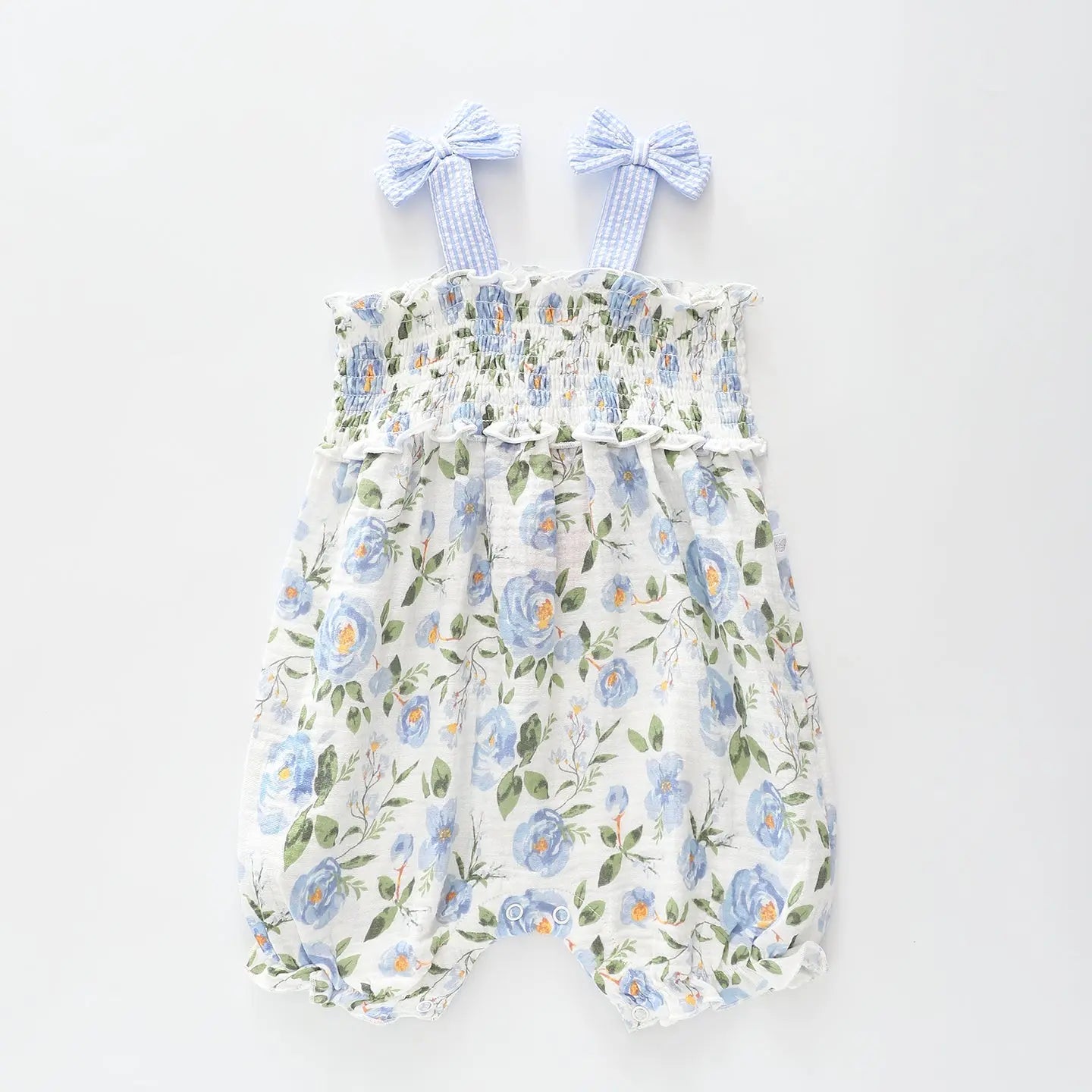 Blue Floral Baby Boho Romper Ollies Place