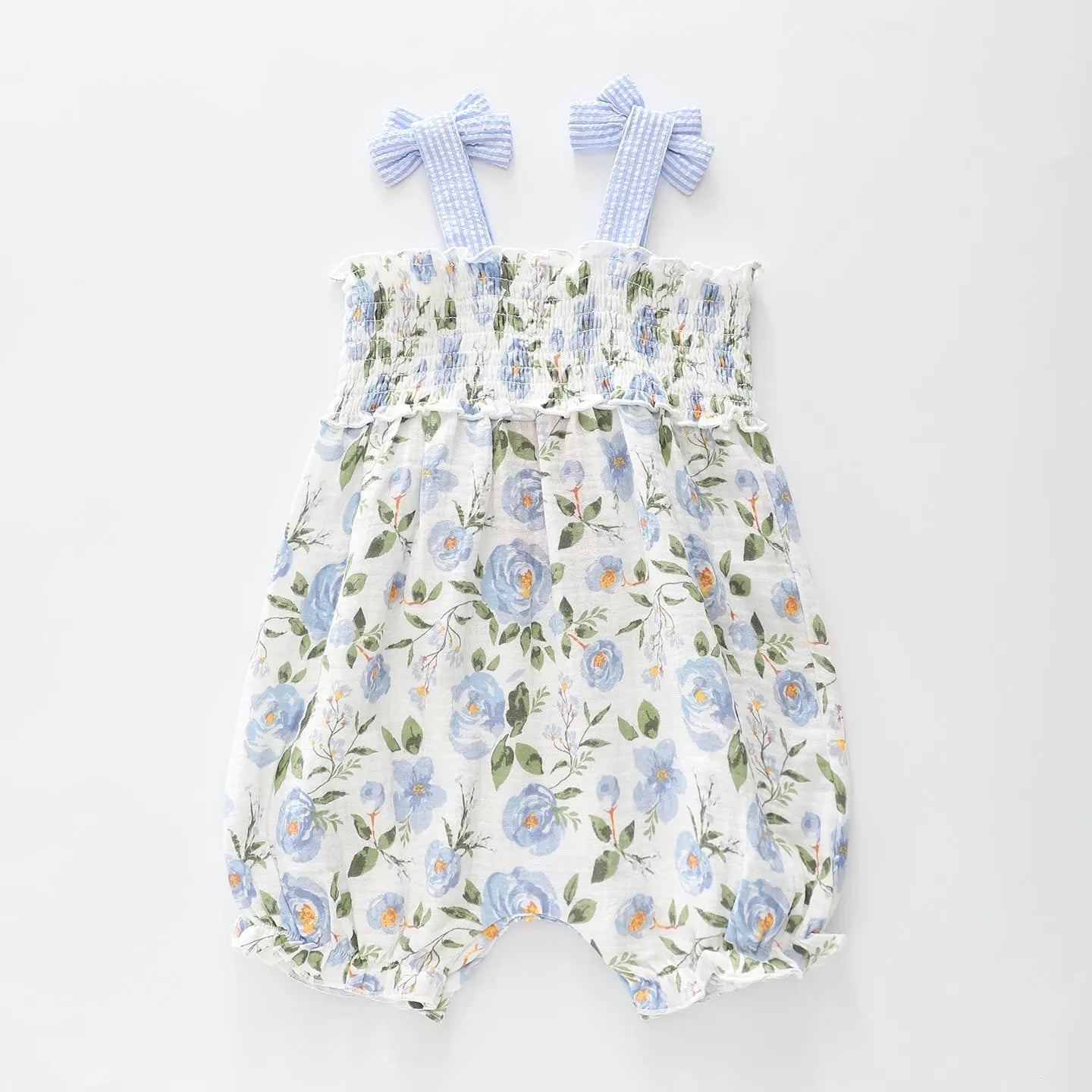Blue Floral Baby Boho Romper Ollies Place