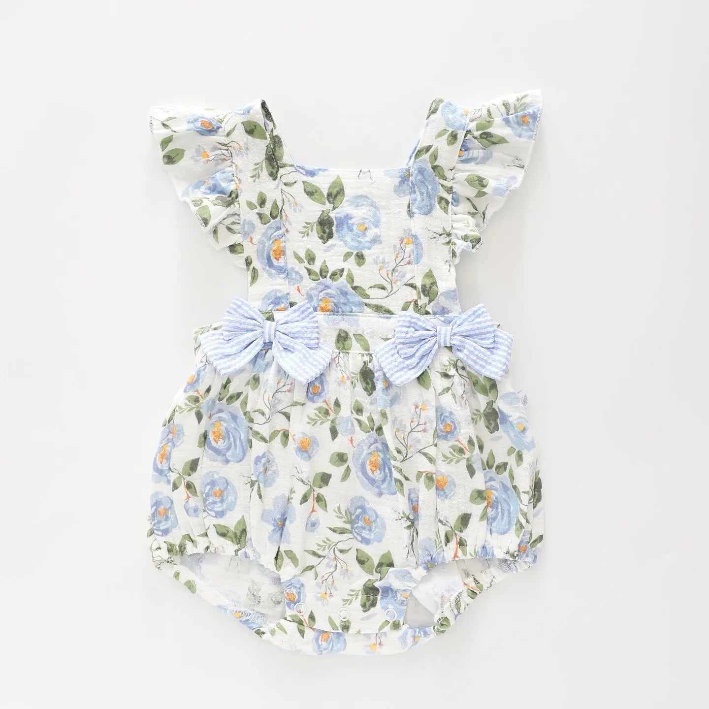 Blue Floral Ruffle Romper Ollies Place