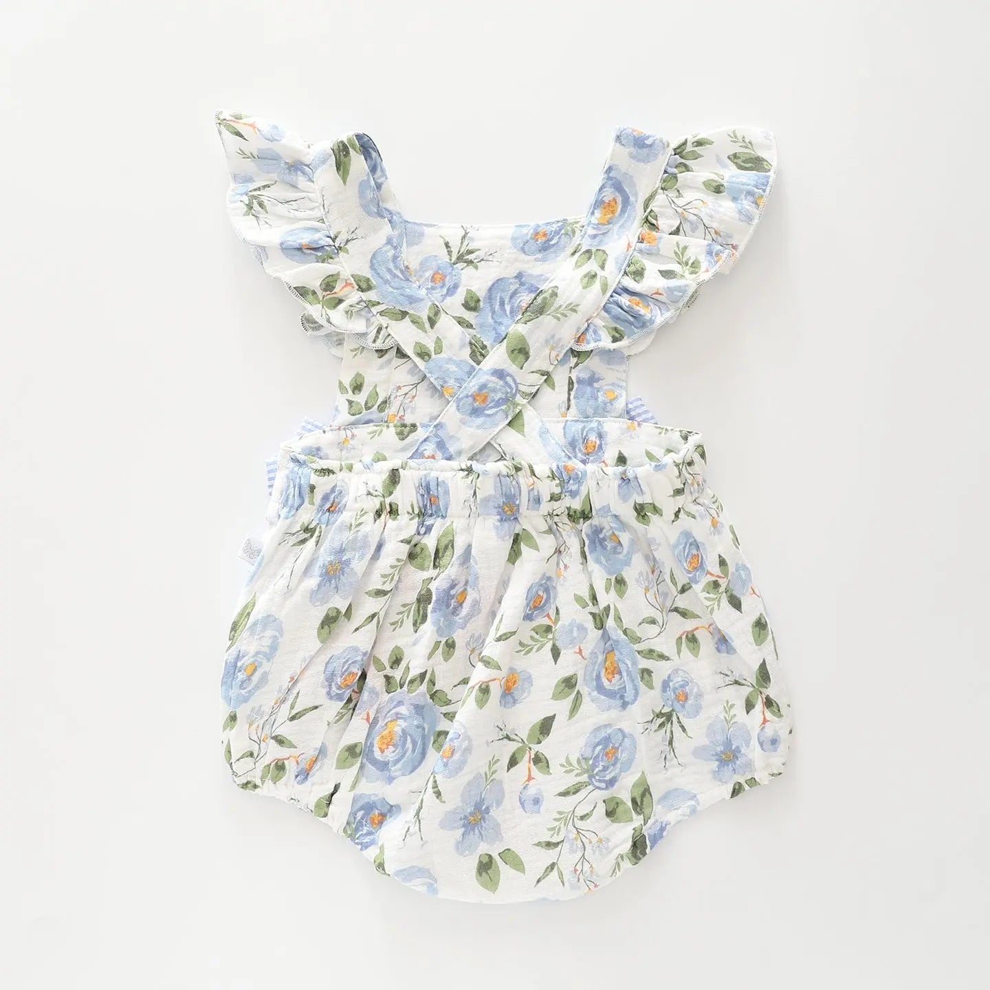 Blue Floral Ruffle Romper Ollies Place