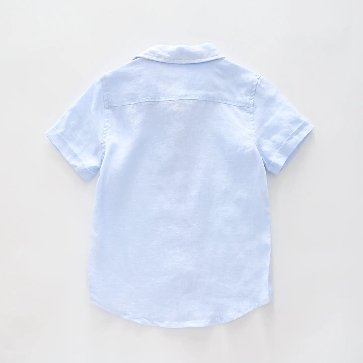 Blue Linen Collared Shirt Ollies Place