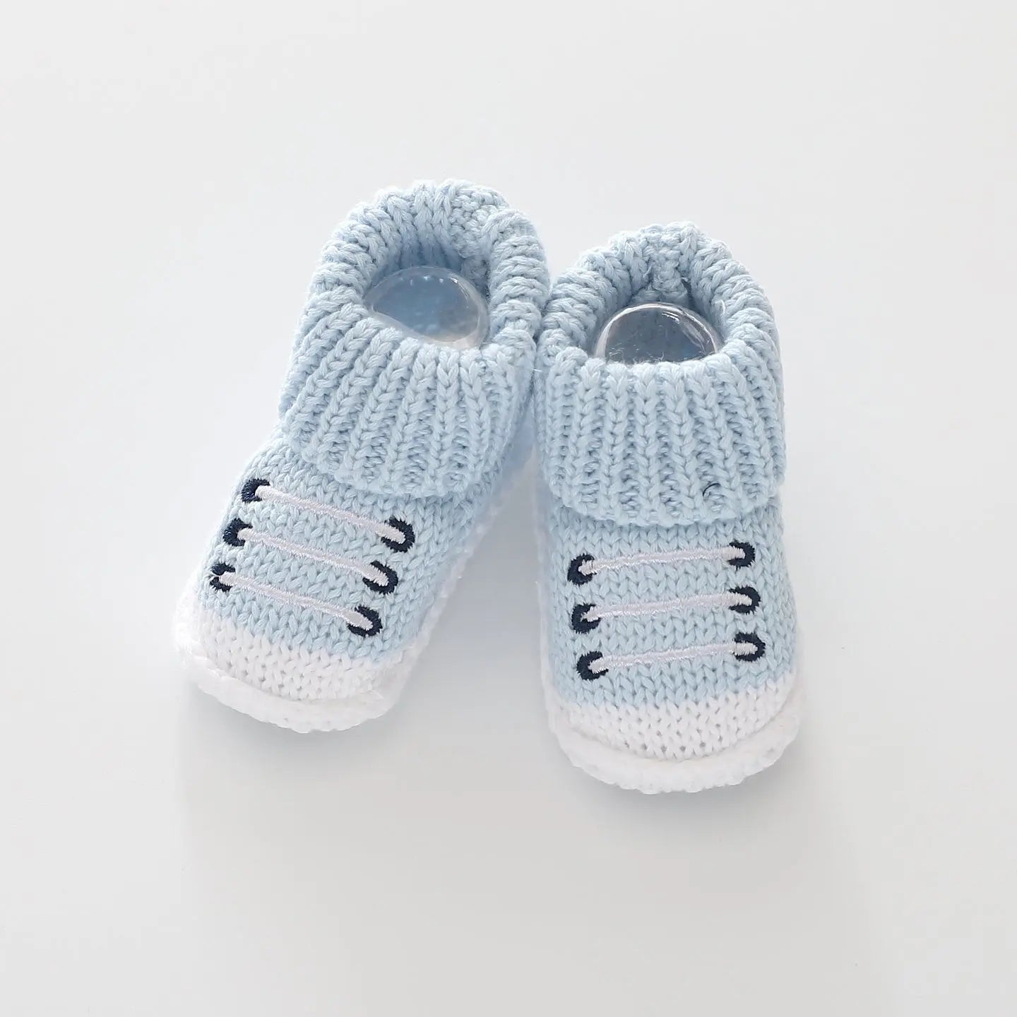 Blue Sneaker Knit Baby Booties Ollies Place