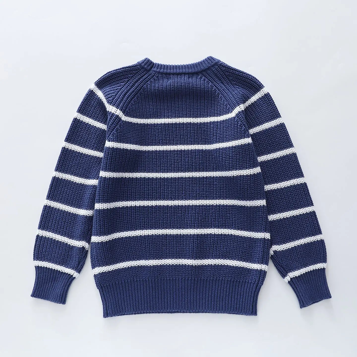 Blue Stripe Chunky Knit Jumper Ollies Place