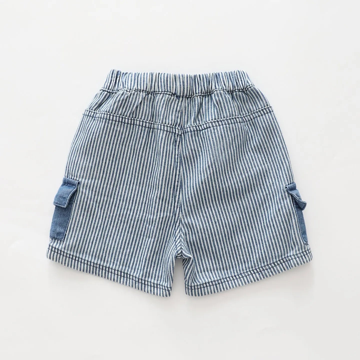 Blue Stripe Denim Shorts Ollies Place
