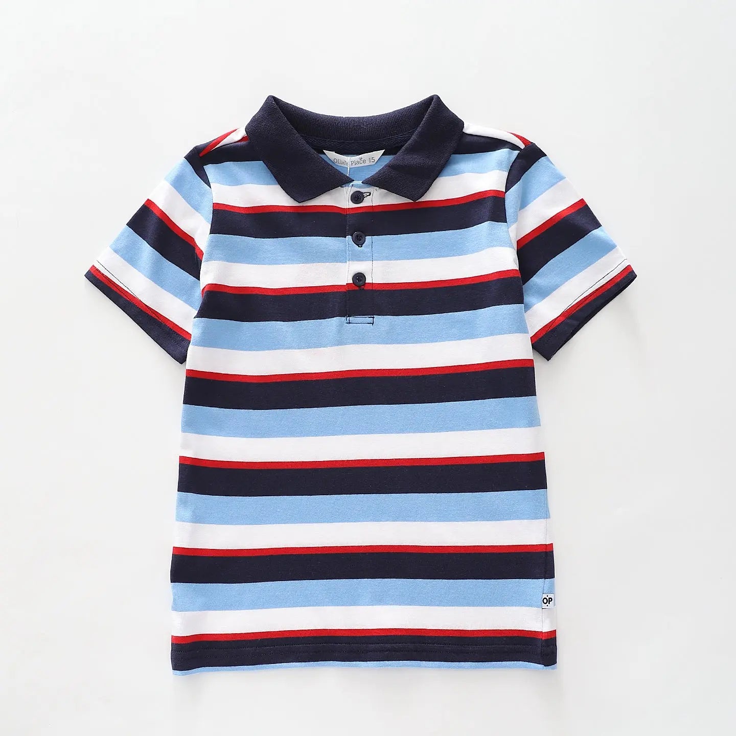 Blue Stripe Polo Tee Ollies Place