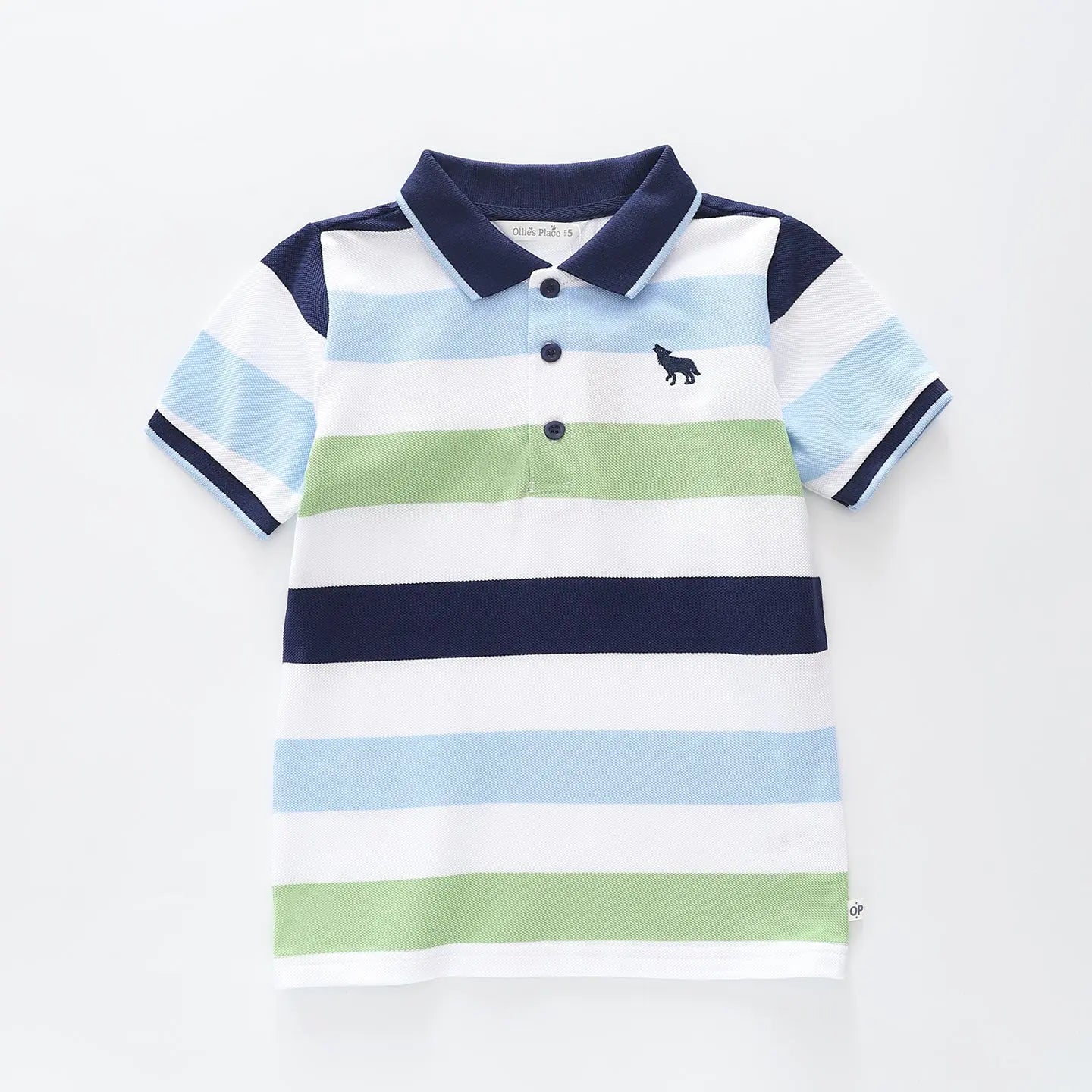 Blue and Green Striped Polo Ollies Place