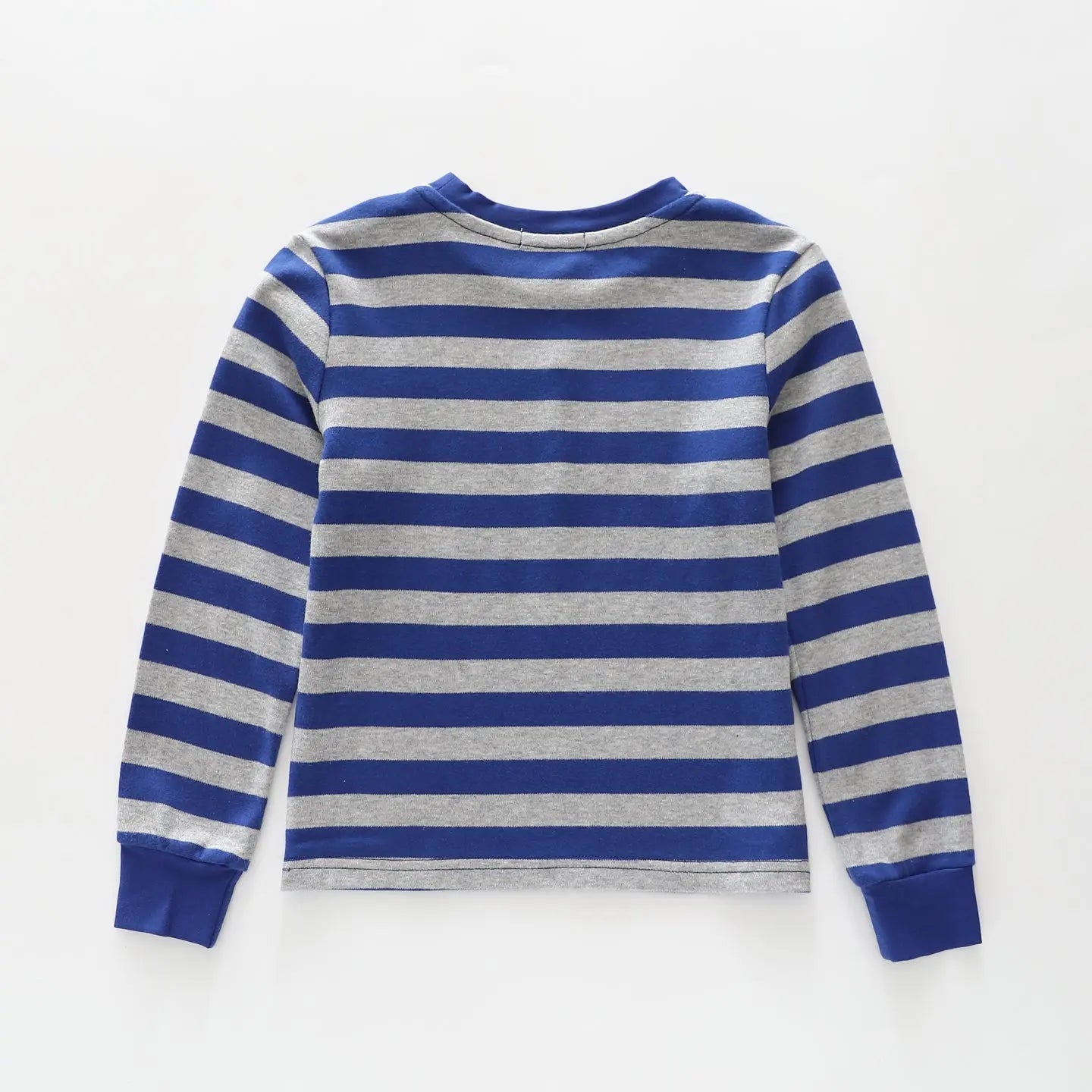 Blue and Grey Stripe LS Tee Ollies Place