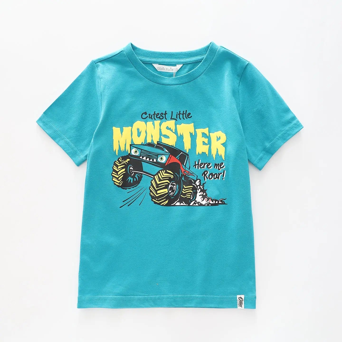 Boy's Aqua Blue T-shirt With Monster Print Ollies Place
