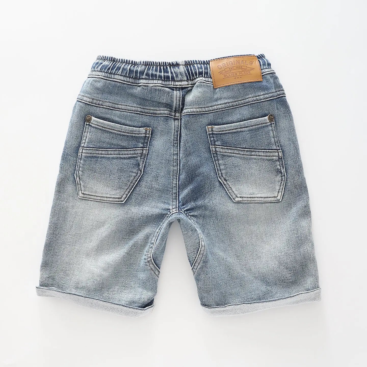 Boy's Blue Denim Pull Up Shorts Ollies Place
