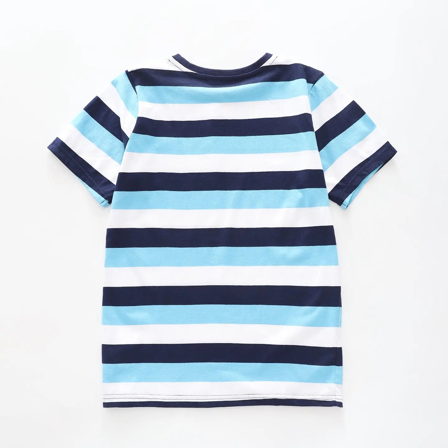 Boy's Blue and Navy Blue Striped Polo Shirt Ollies Place