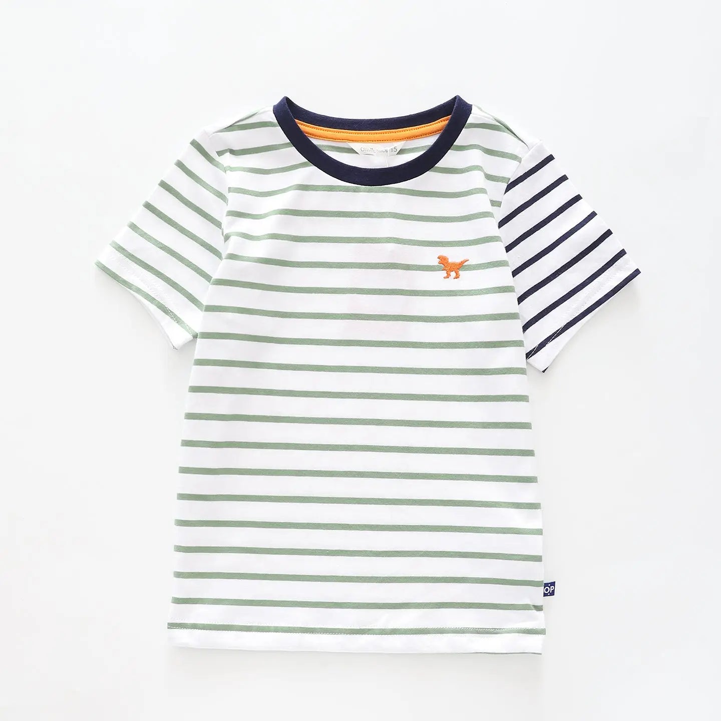 Boy's Green and White Striped T-shirt Ollies Place
