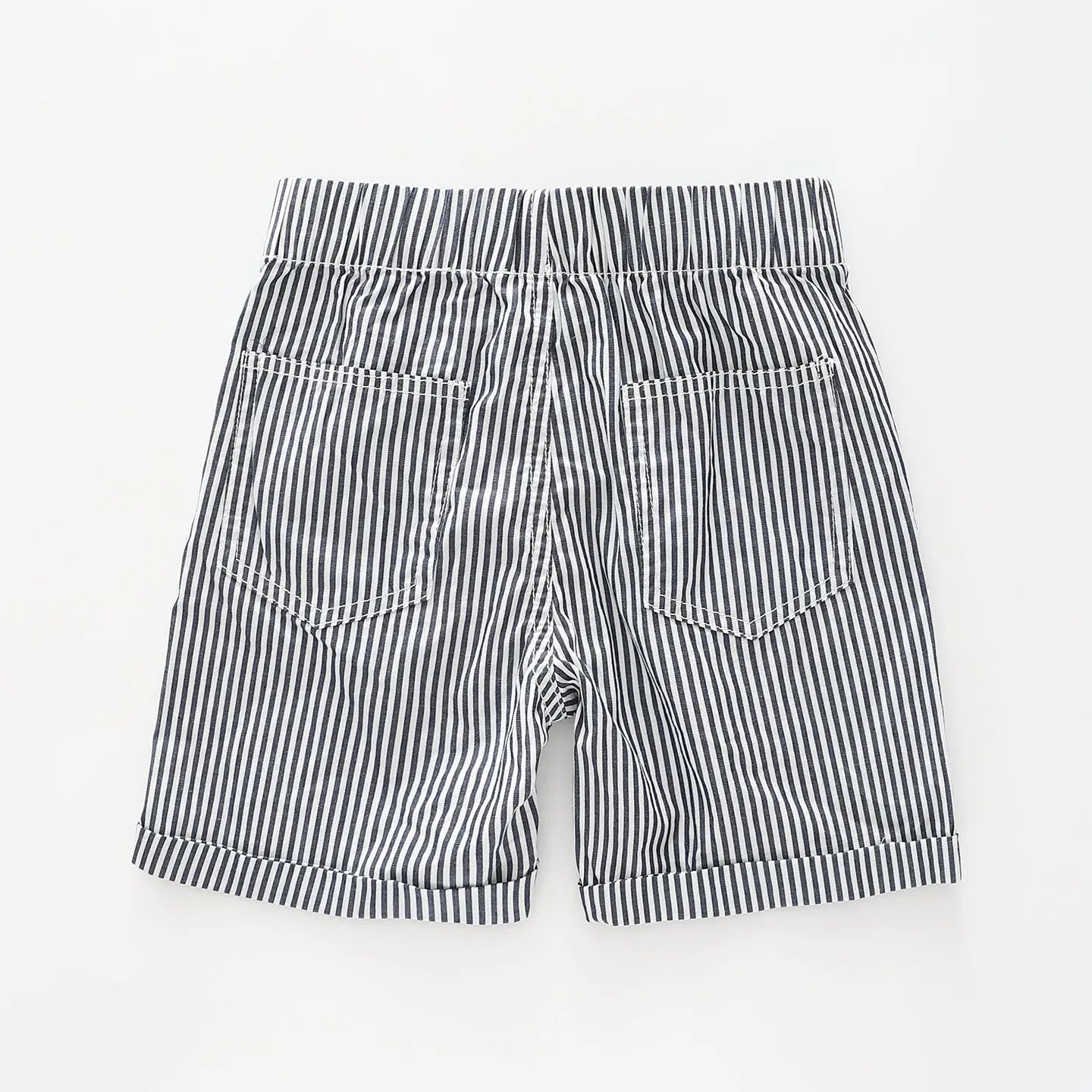 Boy's Navy Stripe Shorts With Adjustable Waist Ollies Place