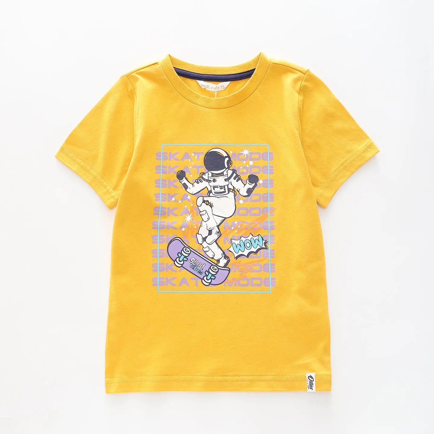 Boy's Yellow T-shirt With Skater Mode Print Ollies Place