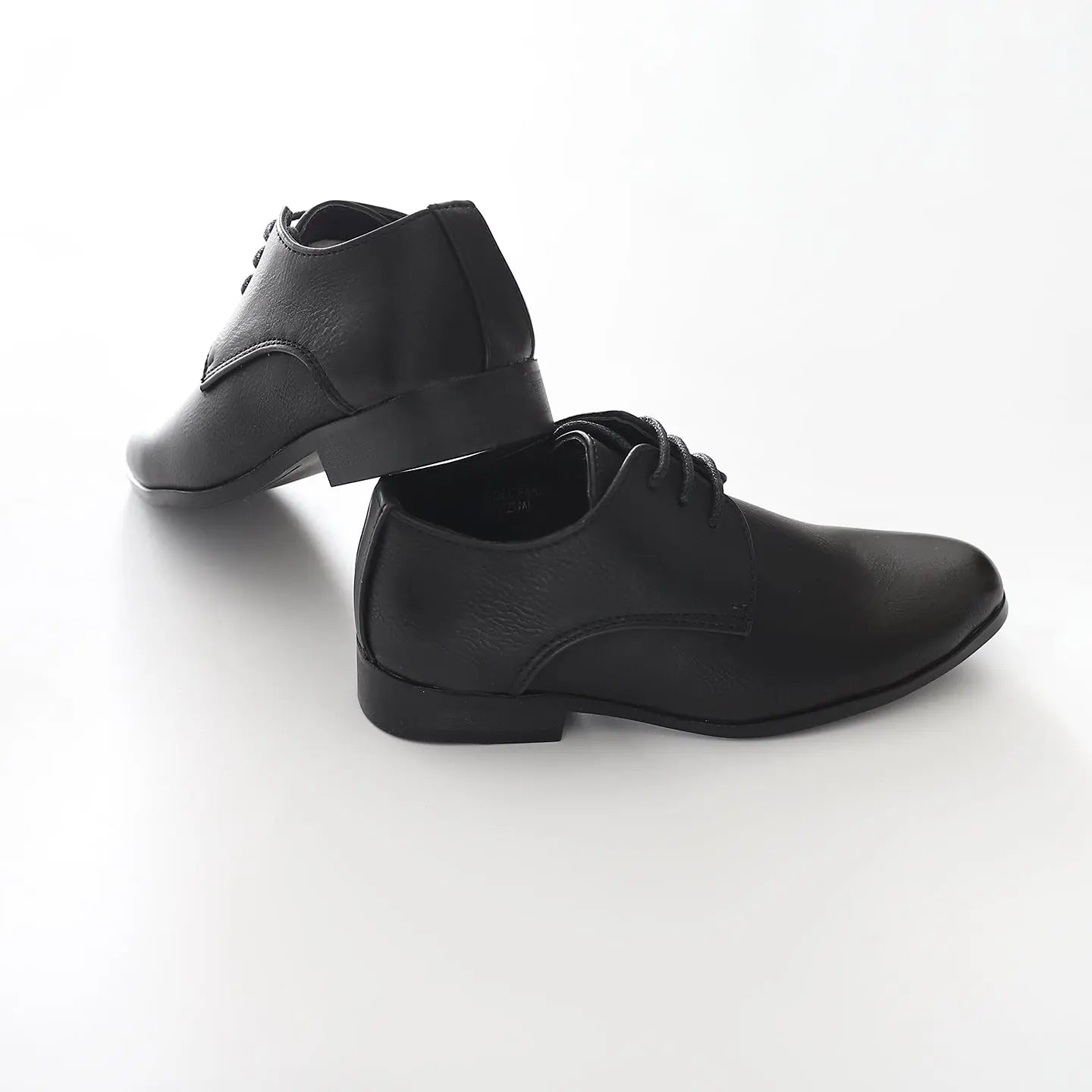 boys black dress shoes Toddler Slim Square Toe Tuxedo Lace Up 4T Featuring a durable rubber sole with excellent grip Black Formal Lace Up Shoes