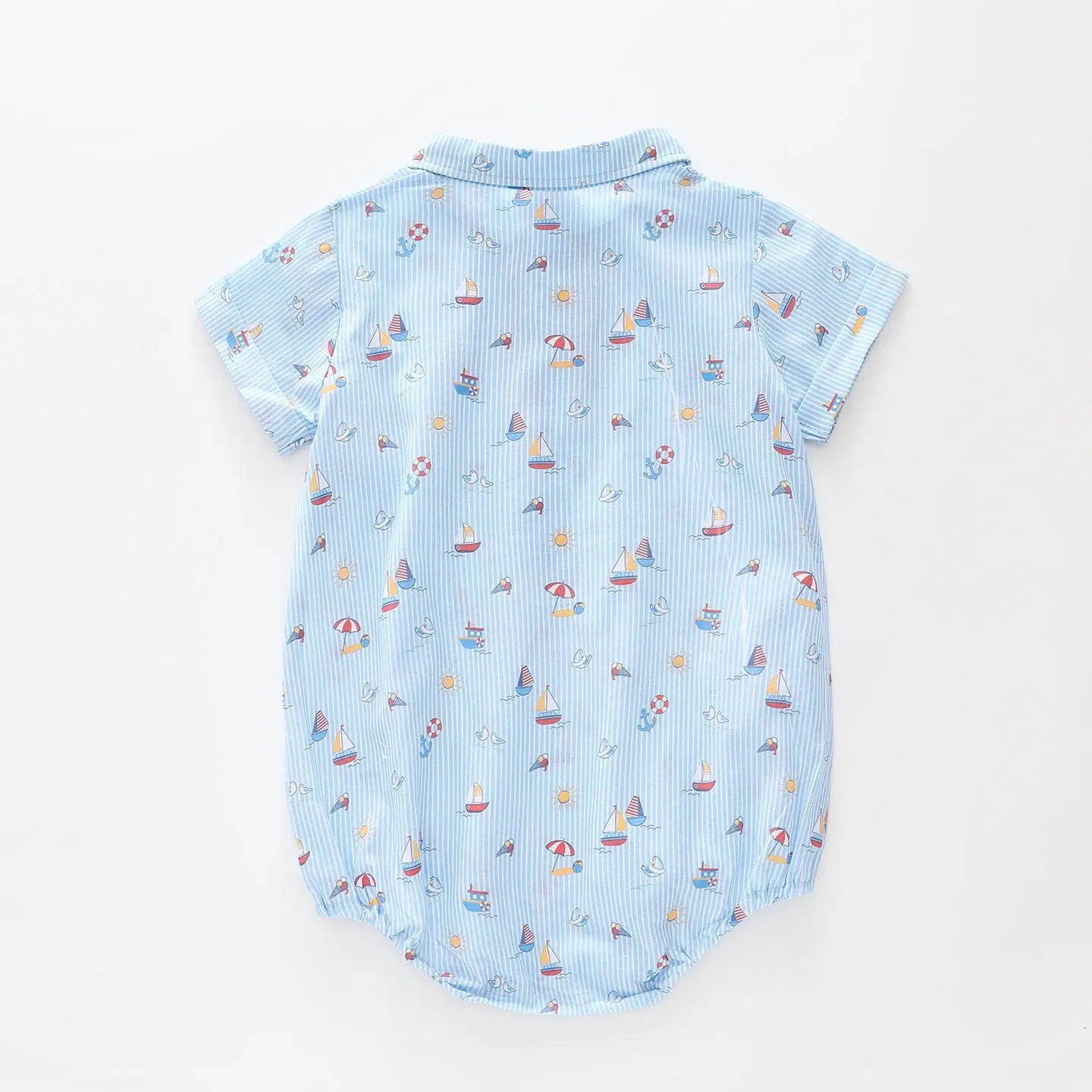 Boys Seaside Collared Romper Ollies Place