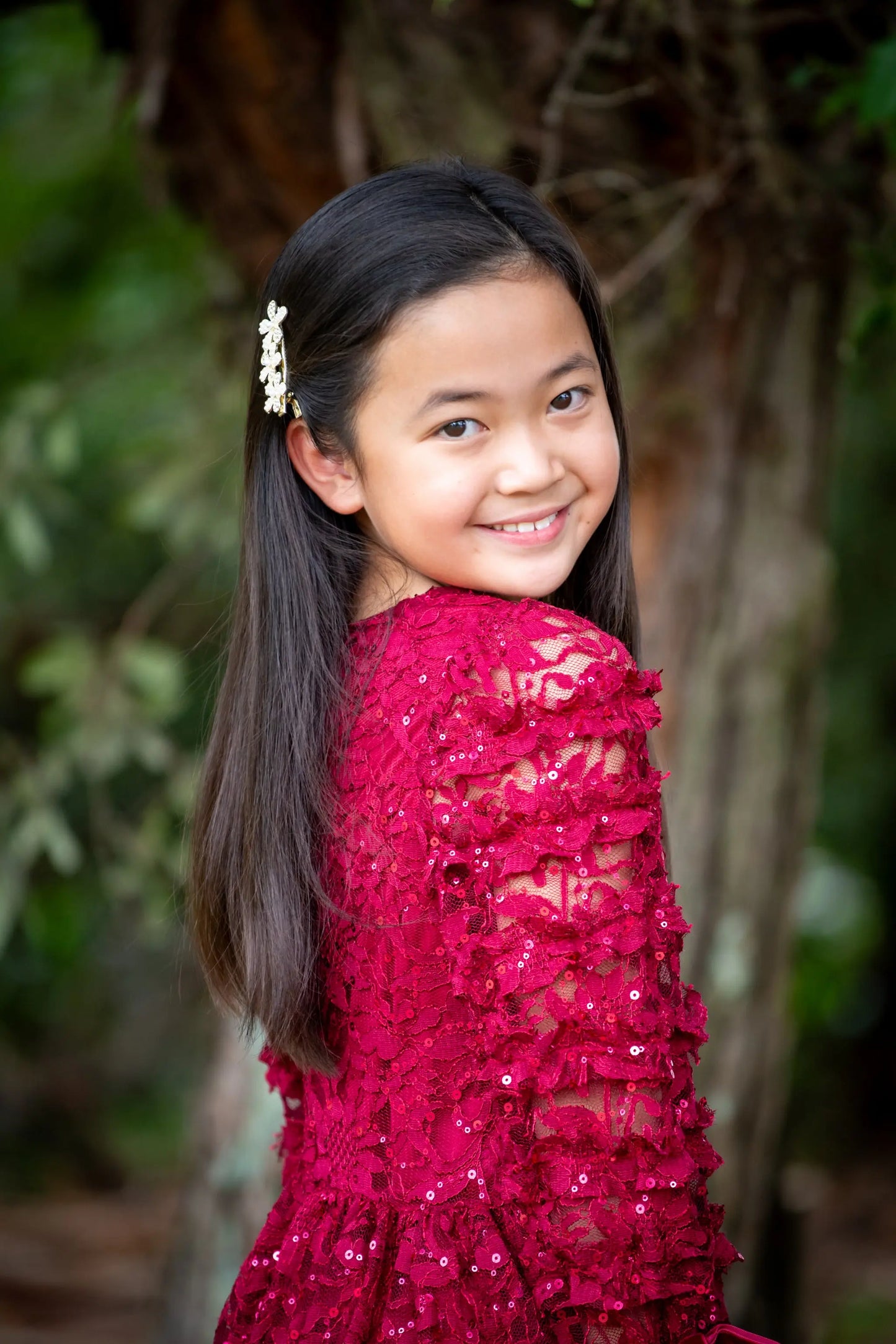 Burgundy Red Lace Sequin Dress Ollies Place