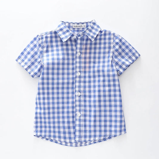 Classic Blue Check Collared Shirt Ollies Place