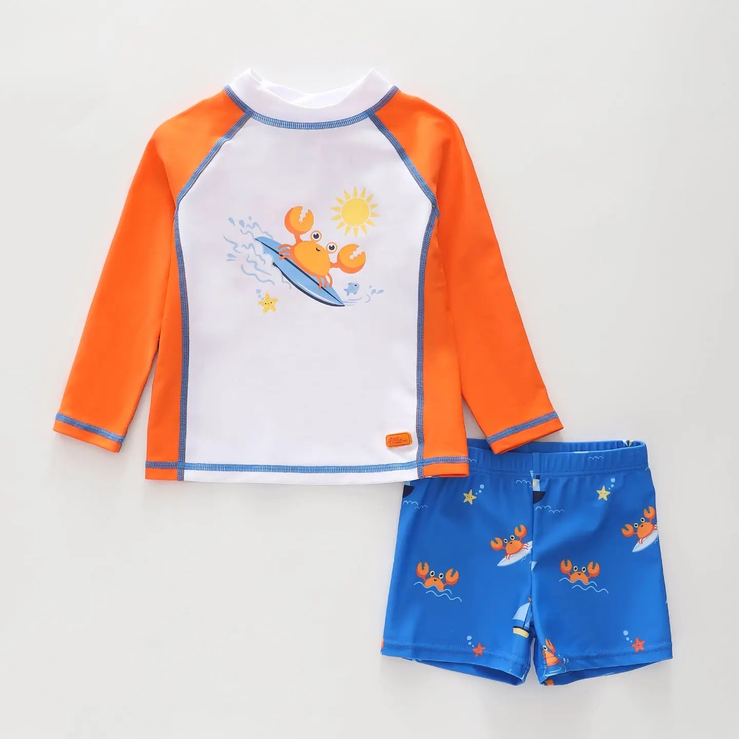 Crab Rash Top and Swim Shorts Set Ollies Place