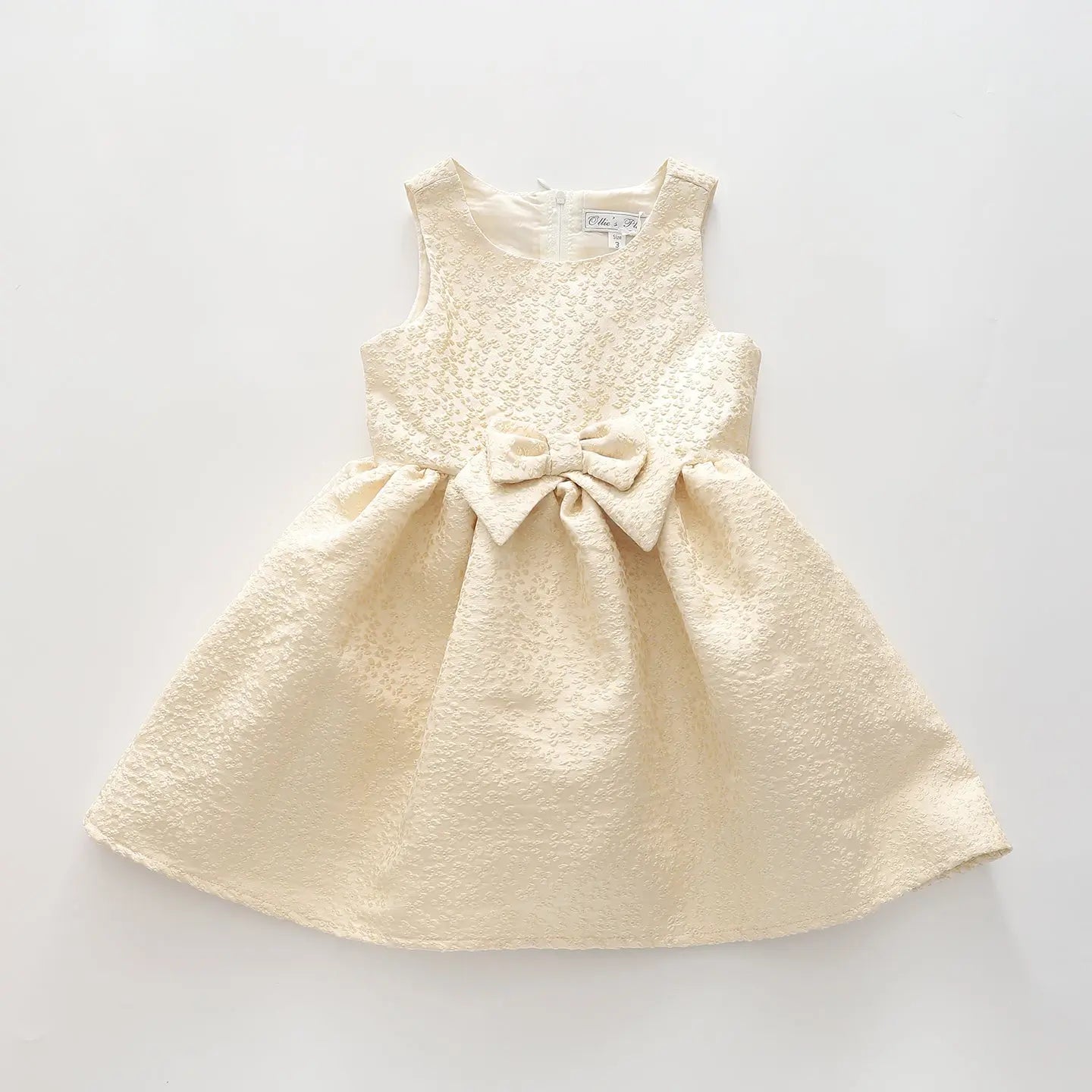 Cream Jacquard Girls Formal Dress