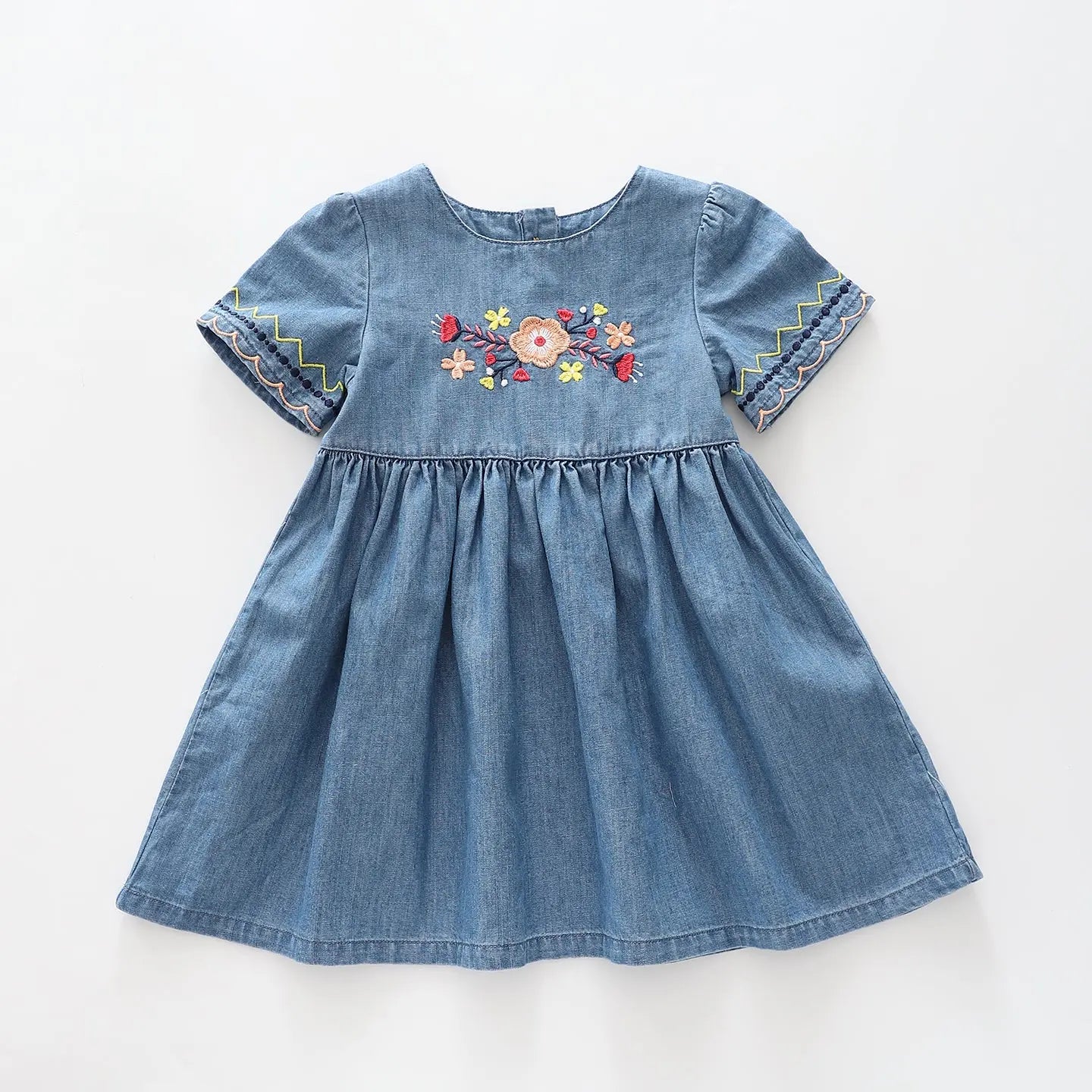 Denim Floral Dress Ollies Place