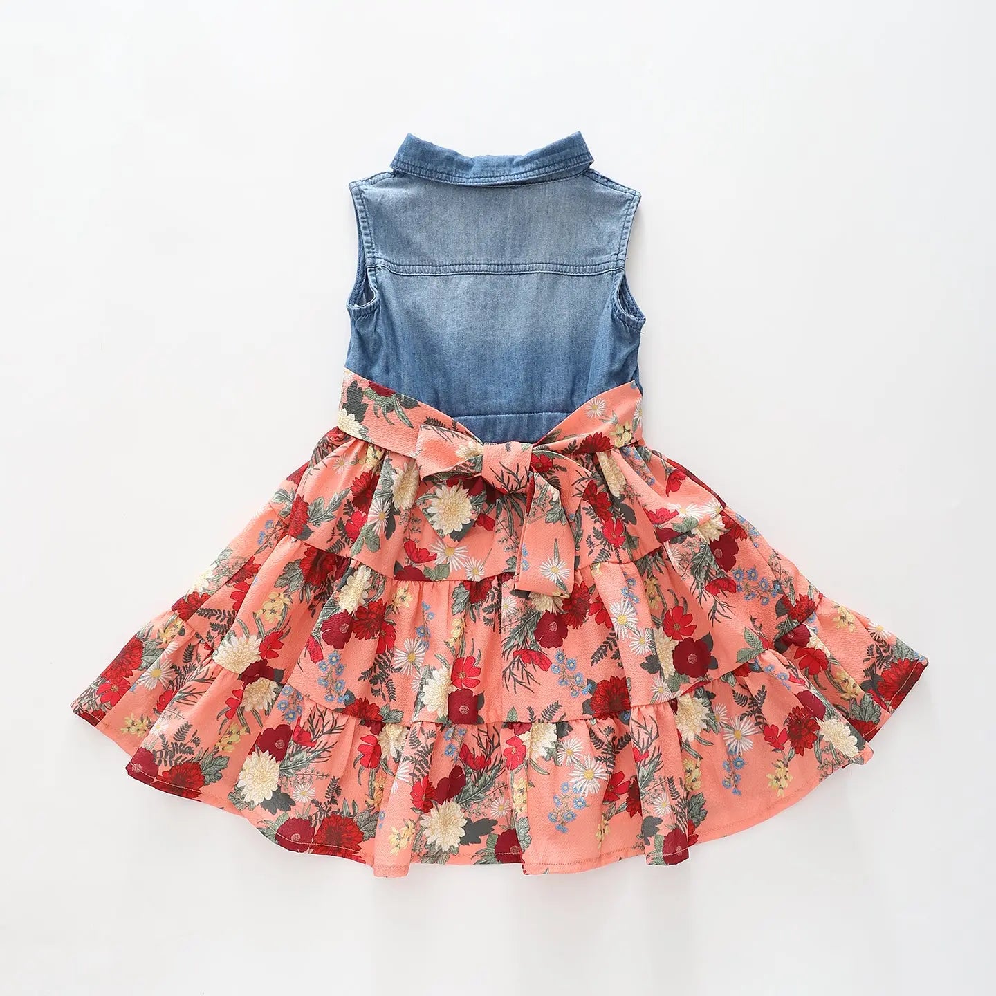Denim Floral Dress Ollies Place