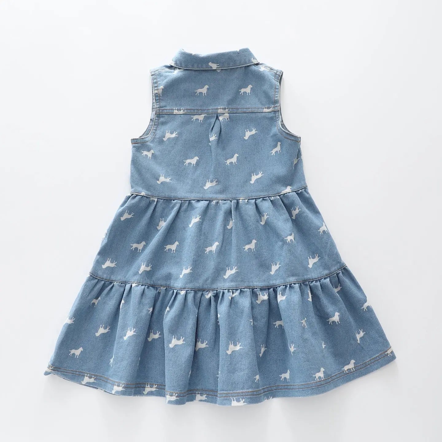 Denim Puppy Print Dress Ollies Place