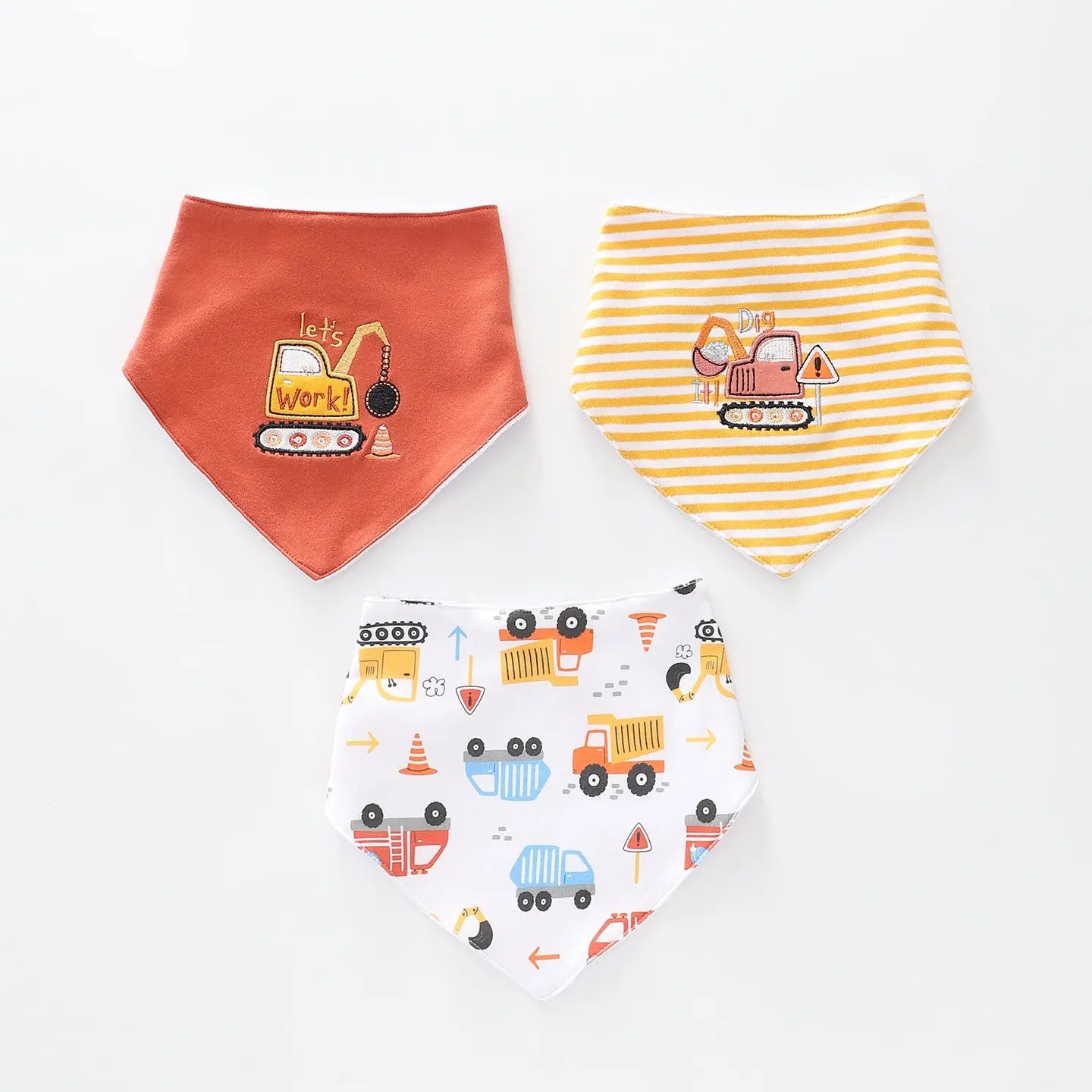 Digger Baby 3pc Bib Set Ollies Place
