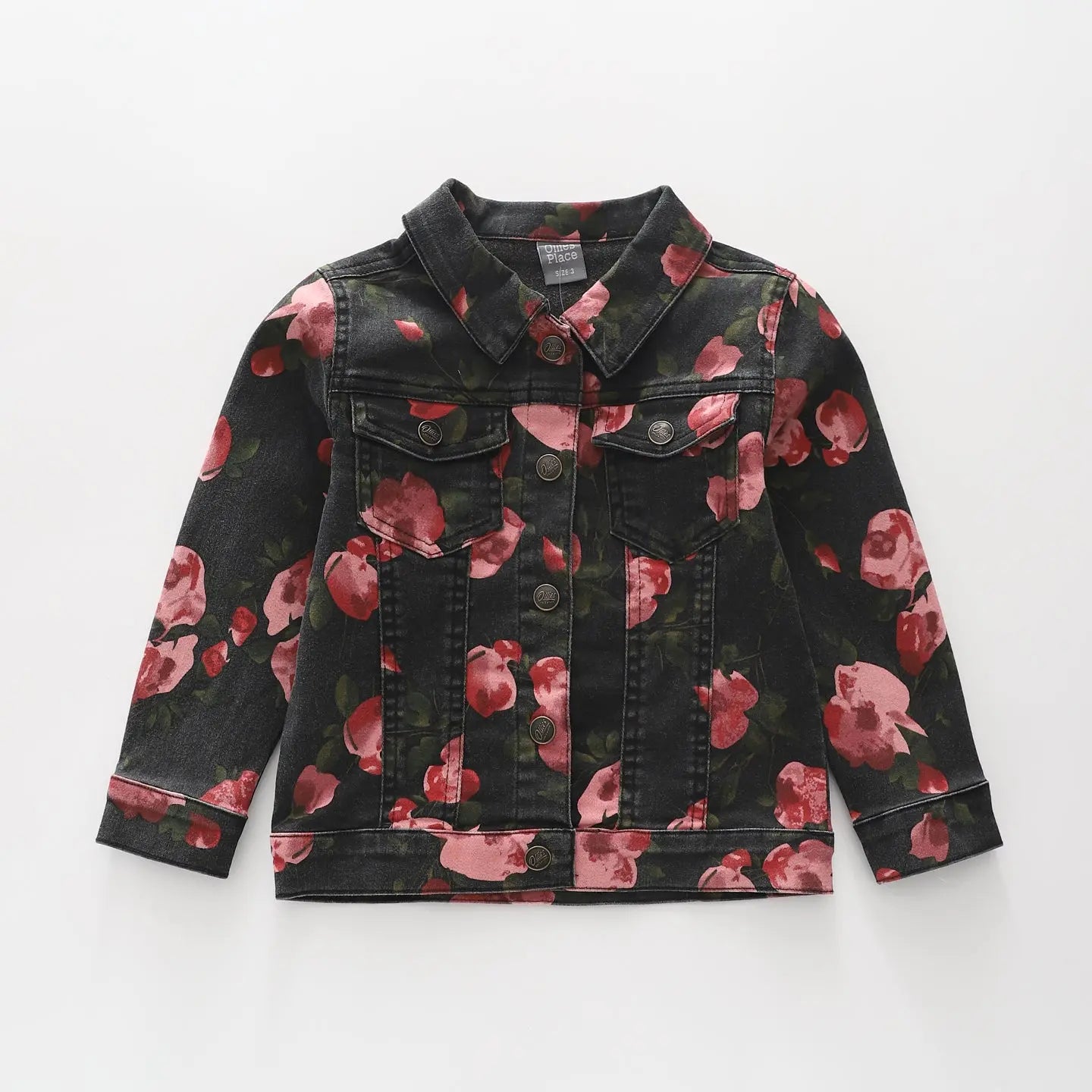 Floral Print Denim Jacket Ollies Place