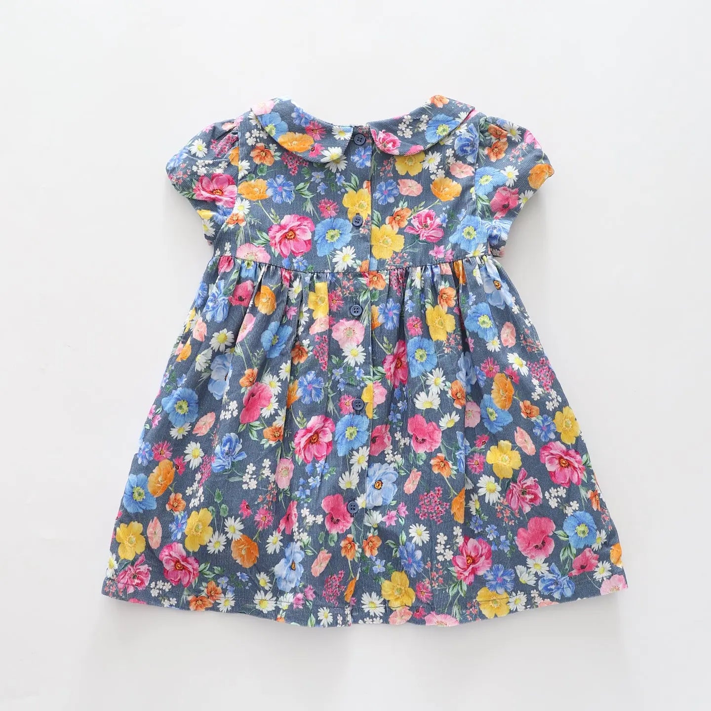Floral Print Pinwale Cord Dress Ollies Place