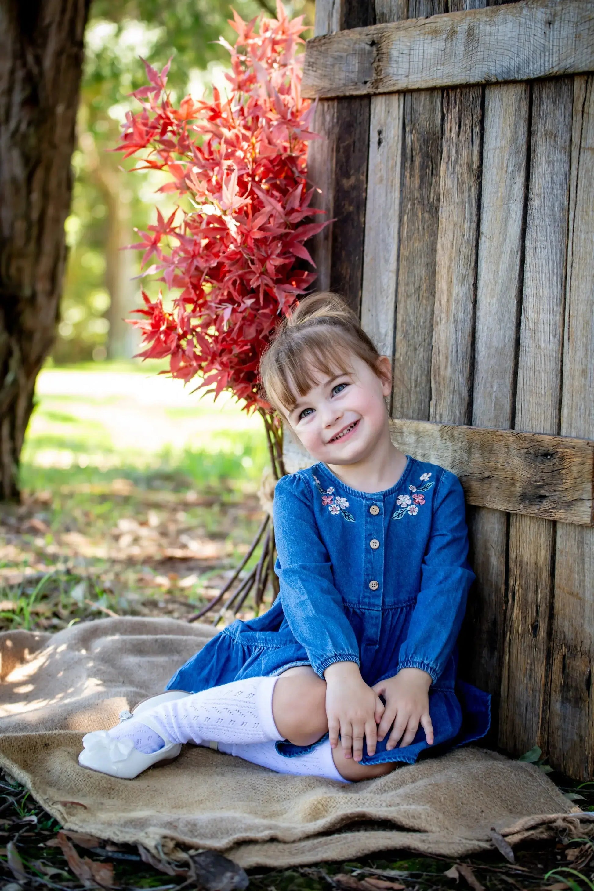 Flower Chambray Dress Ollies Place