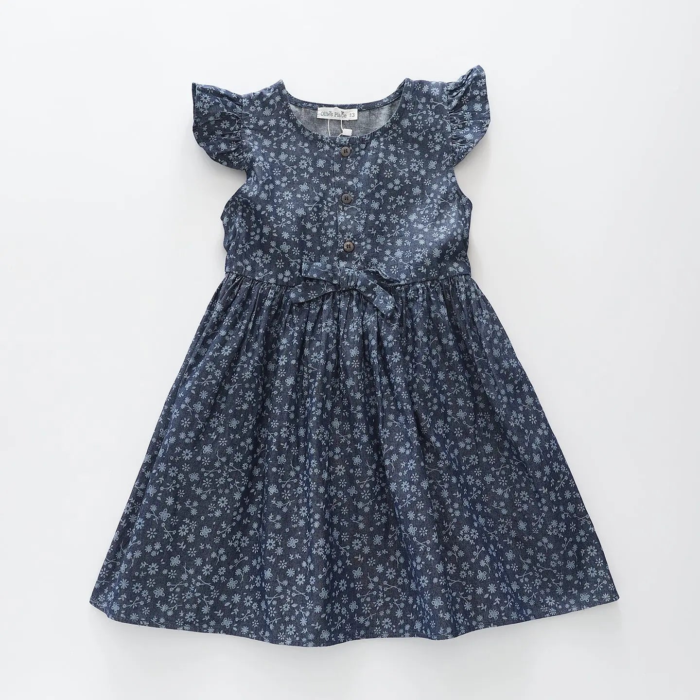 Flower Print Chambray Dress Ollies Place