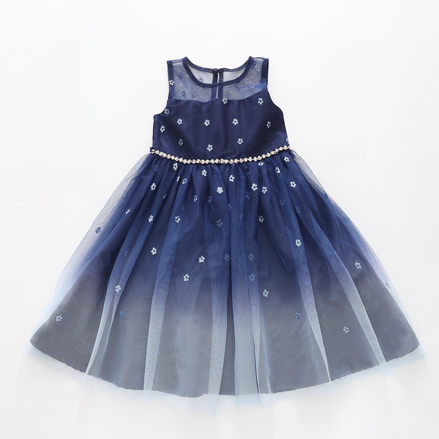 Girl's Glitter Blue Ombre Party Dress