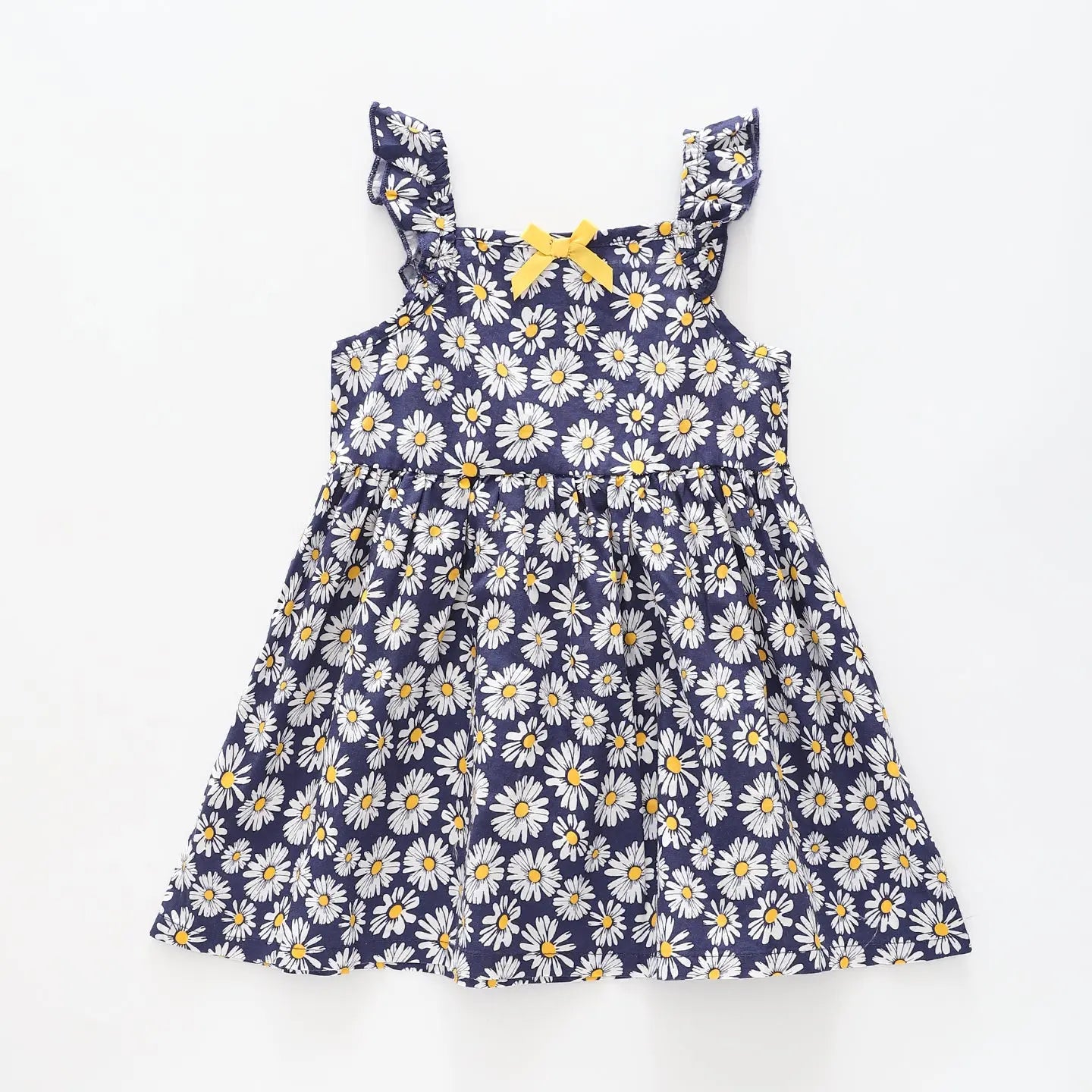 Girl's Blue Daisy Print Dress Ollies Place