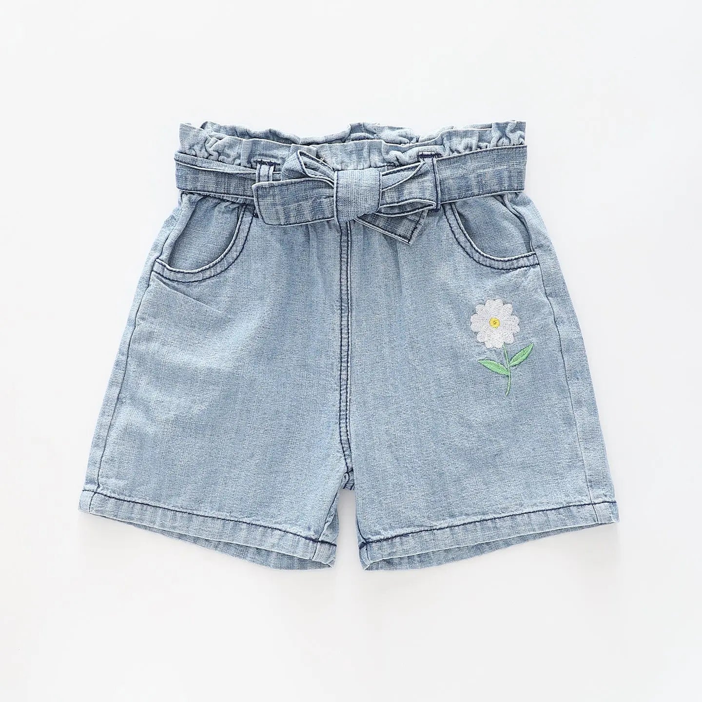 Girl's Blue Denim Daisy Shorts Ollies Place