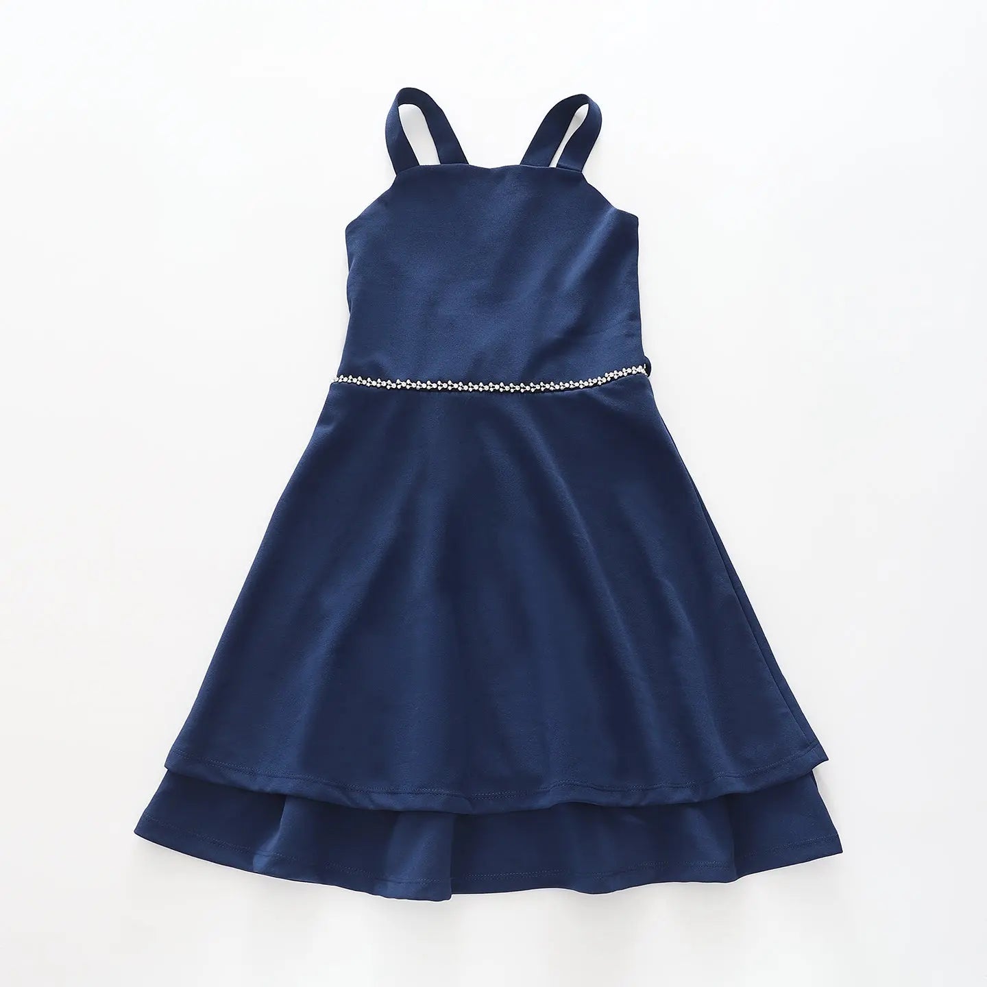 Girl's Diamante Navy Blue Party Dress