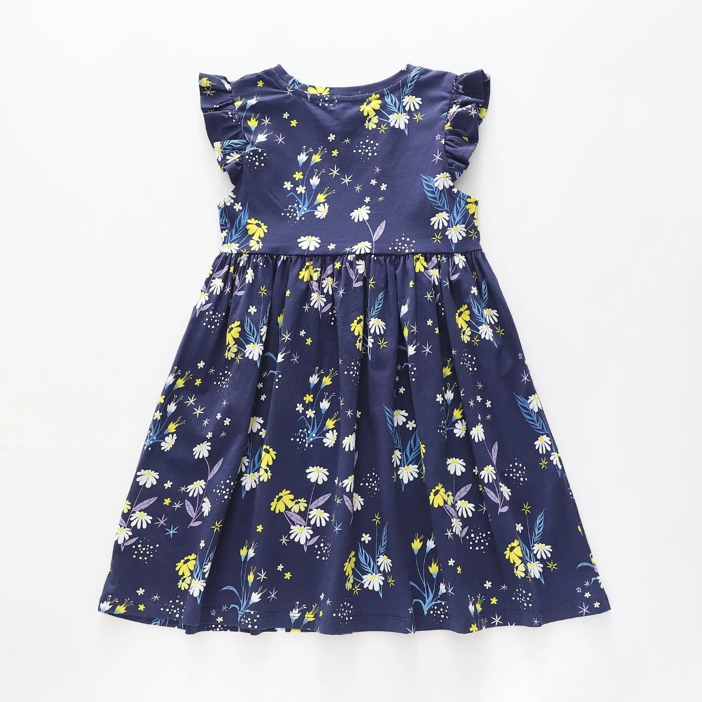 Girl's Navy Blue And Yellow Floral Dress Ollies Place