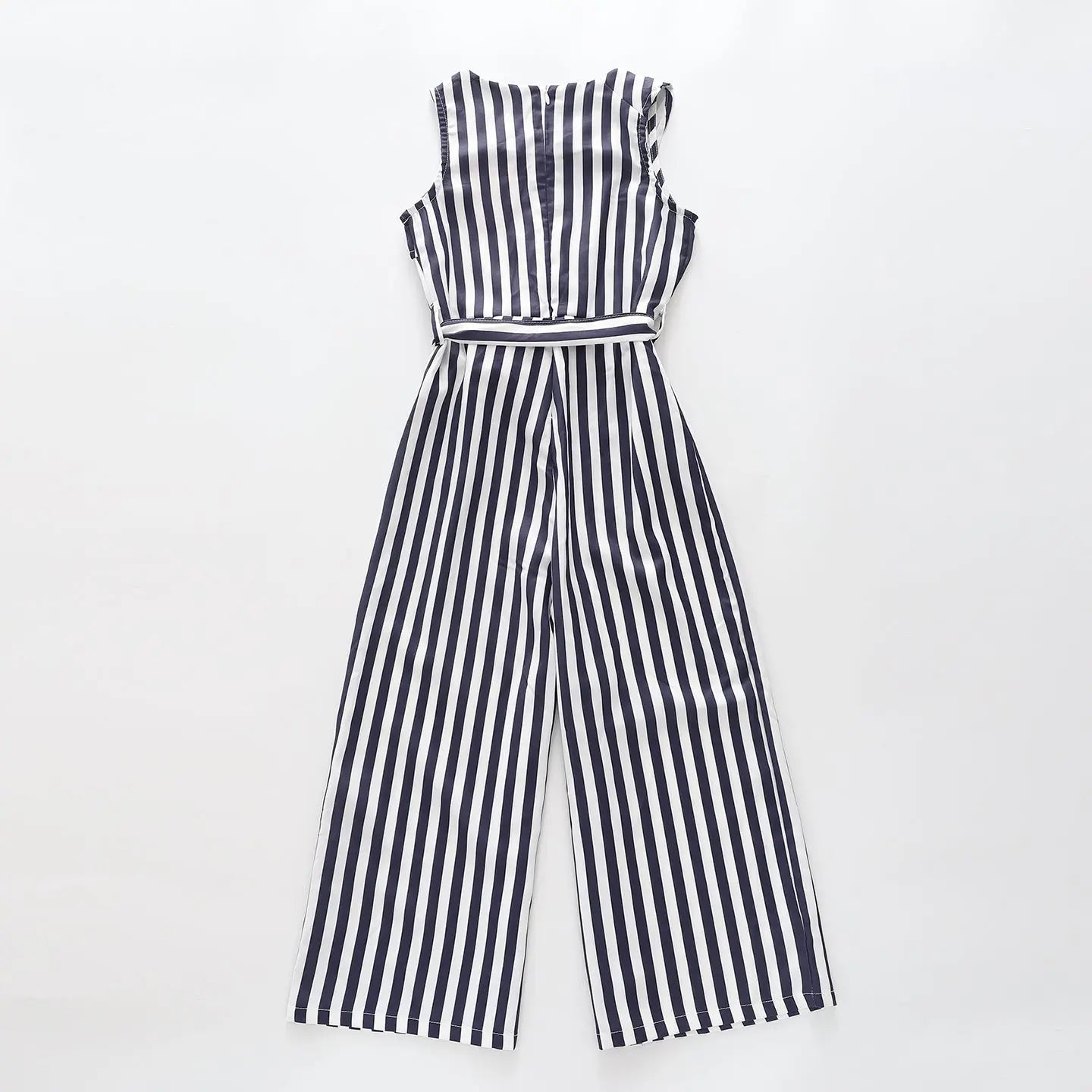 Girl's Navy Blue Striped Wide Leg Jumpsuit Ollies Place