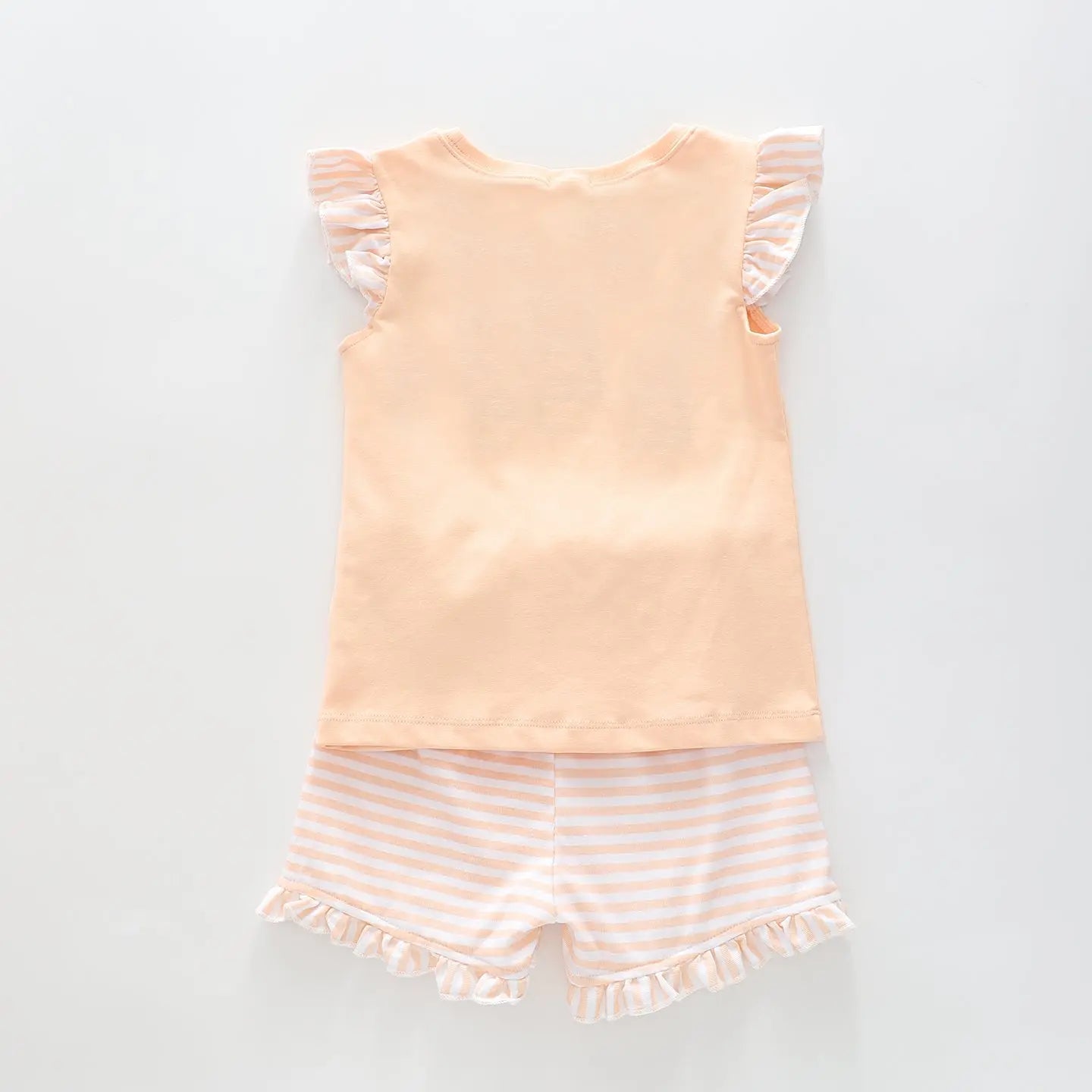 Girl's Peach Sleep Set With Cat Print Ollies Place