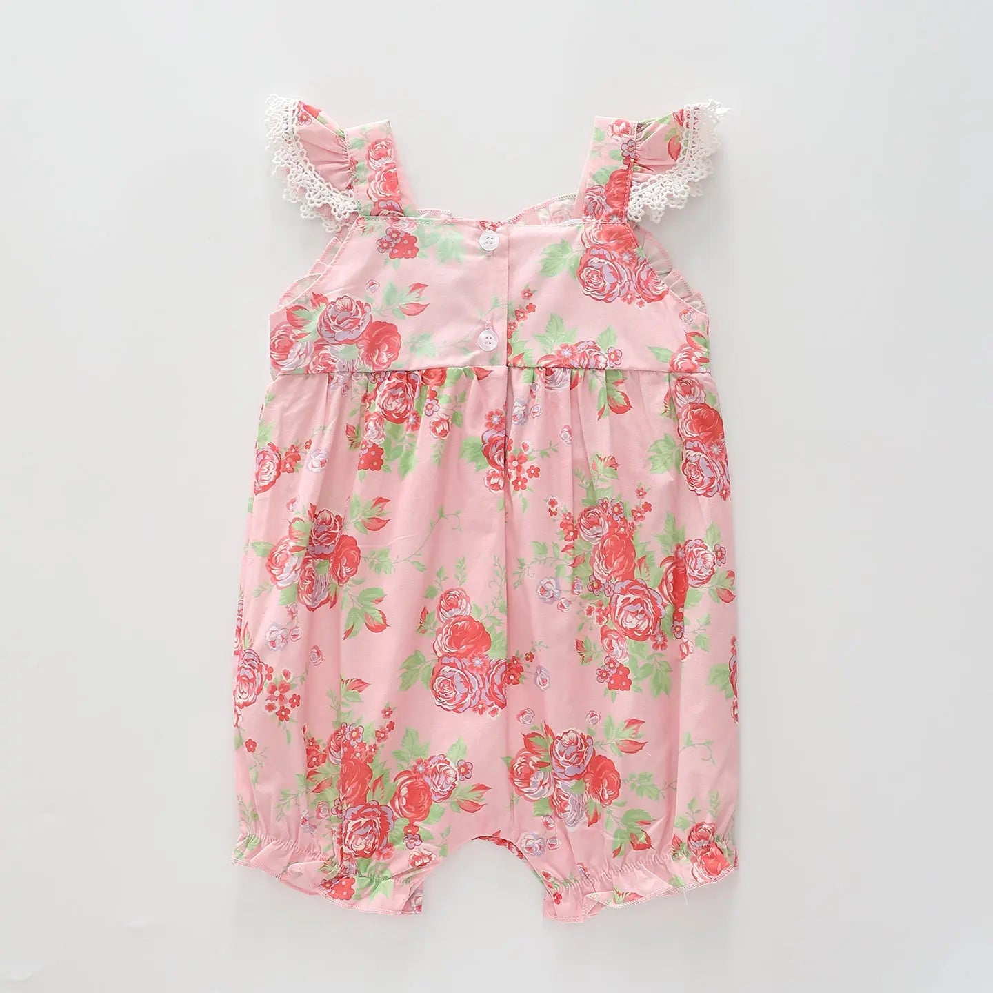Girl's Pink Vintage Floral Romper Ollies Place